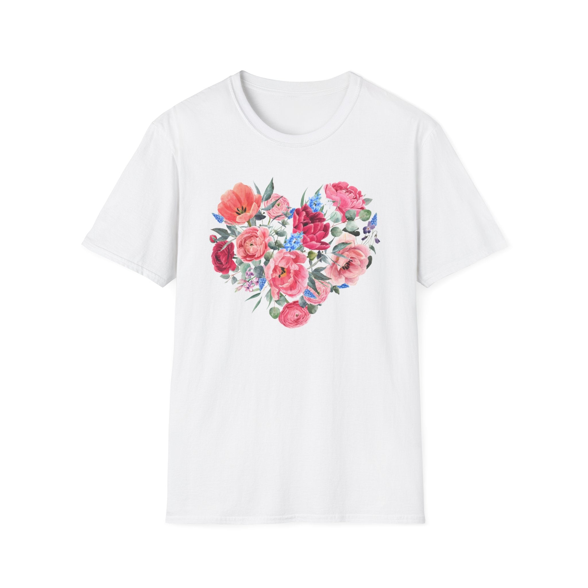 Cute Flowers Elegant Valentine's Day T-Shirt - Romantic Love Apparel, Floral Fashion, Romantic Gift