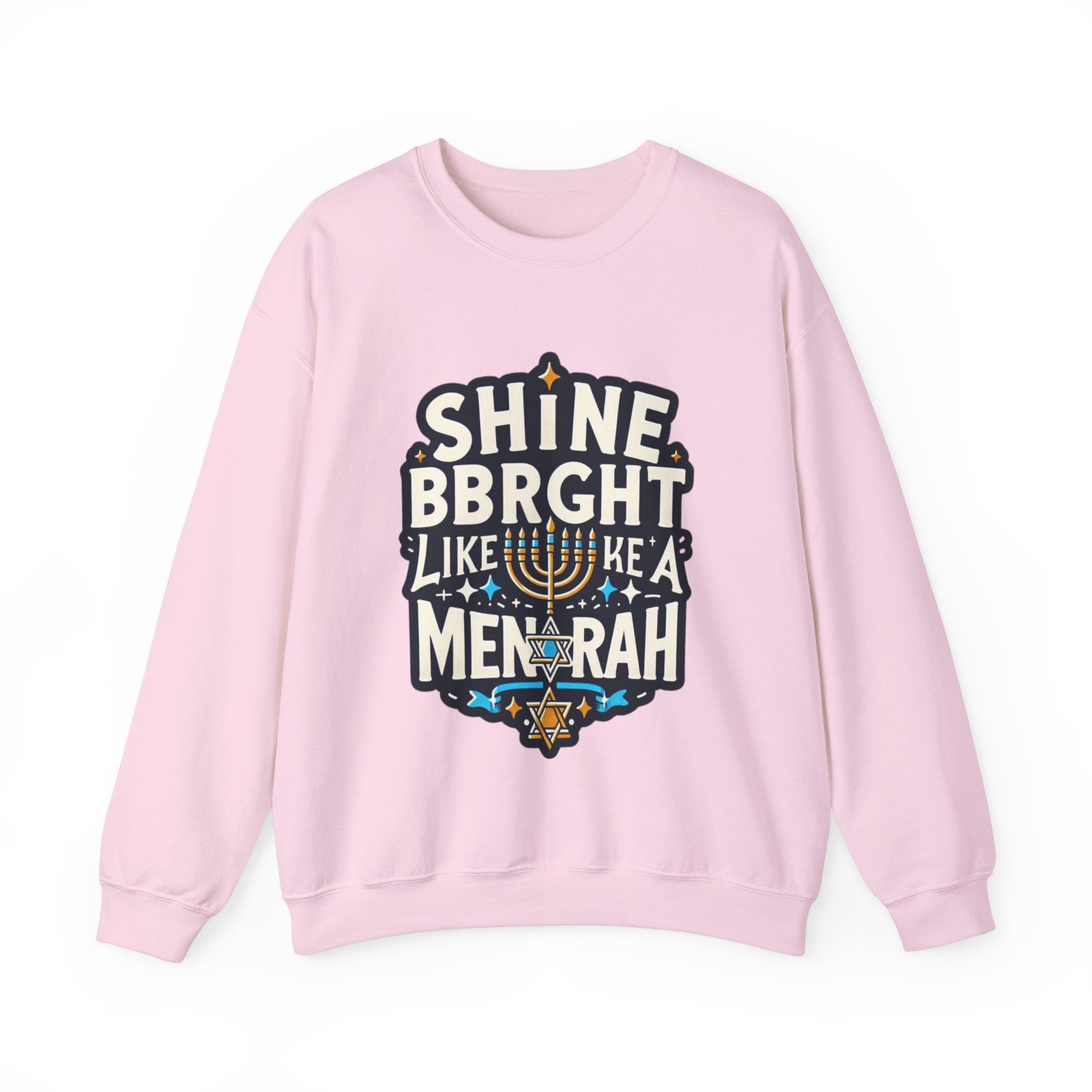 Shine Bright Like a Menorah Sweatshirt: Celebrate the Radiance of Hanukkah in Style