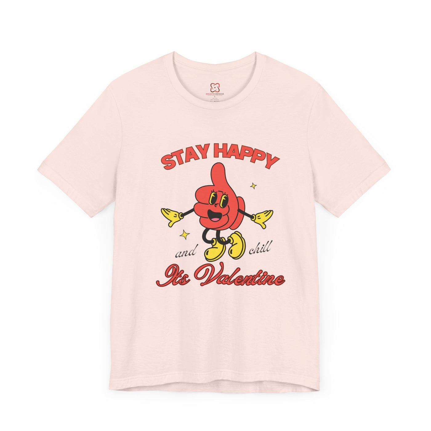 Stay Happy & Chill Valentine's Day T-Shirt - Relaxed Fit, Perfect for Couples"