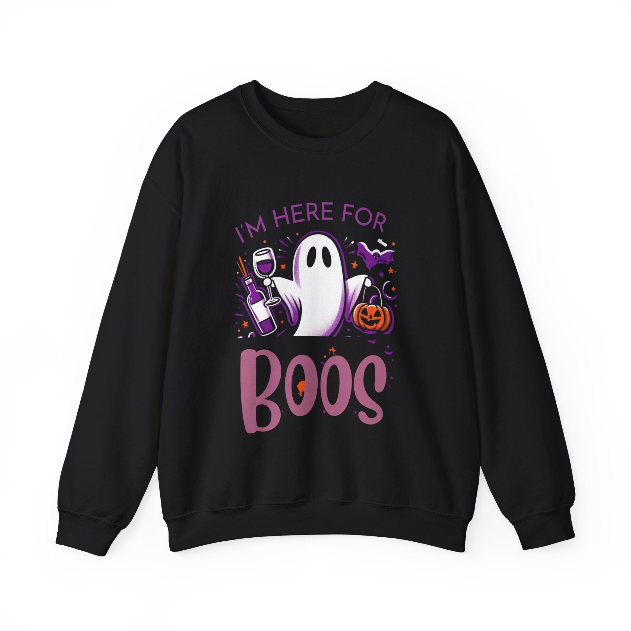 I'm Here for the Boos" Halloween Sweatshirt - Funny Ghost Party Costume