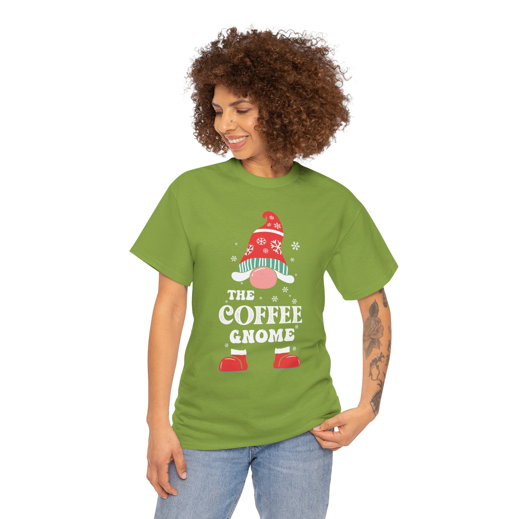 Adorable Coffee Gnome Graphic Tee: Perfect for Caffeine Lovers