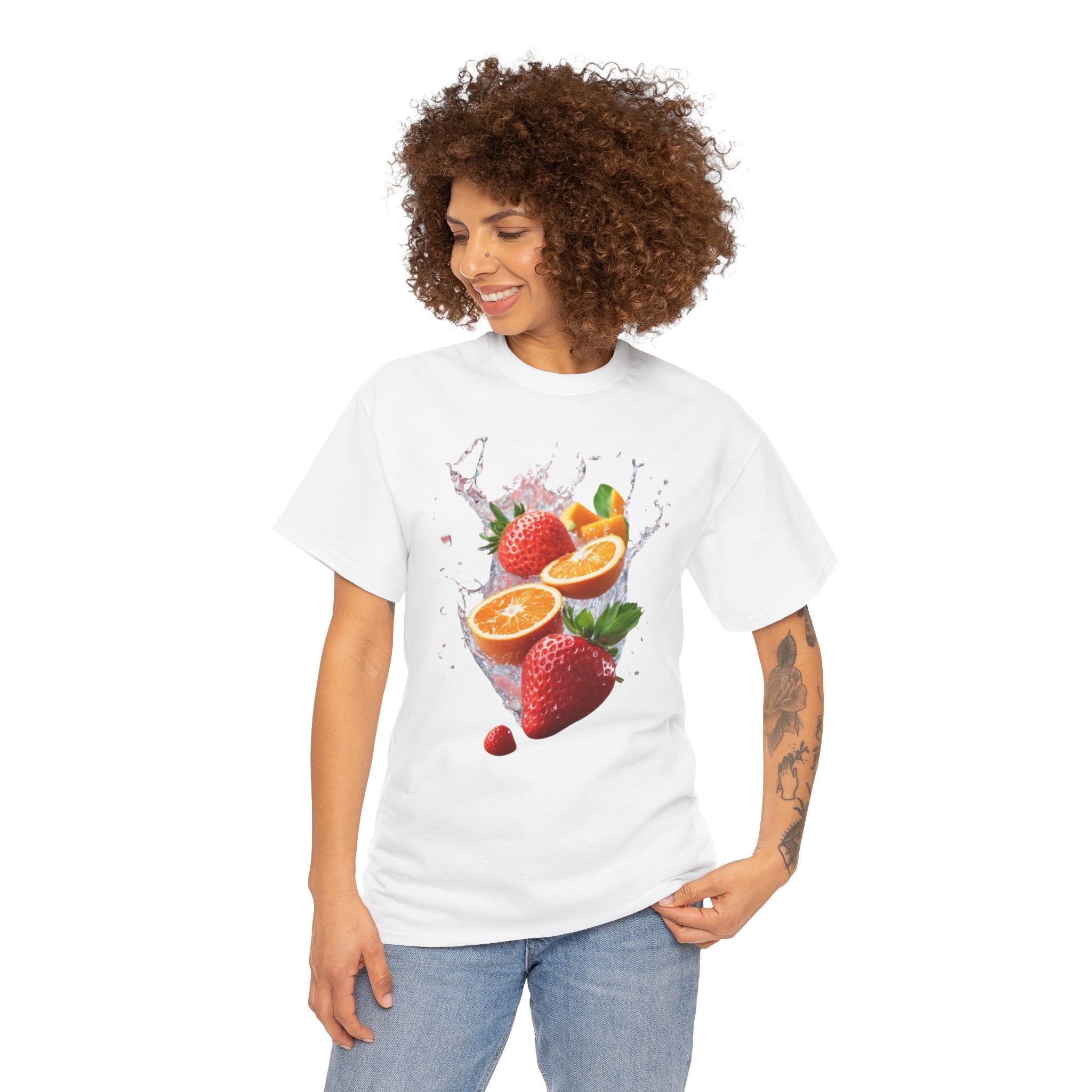 Fruit Fusion T-Shirt | Strawberry, Orange, Mango Delight & Comfort