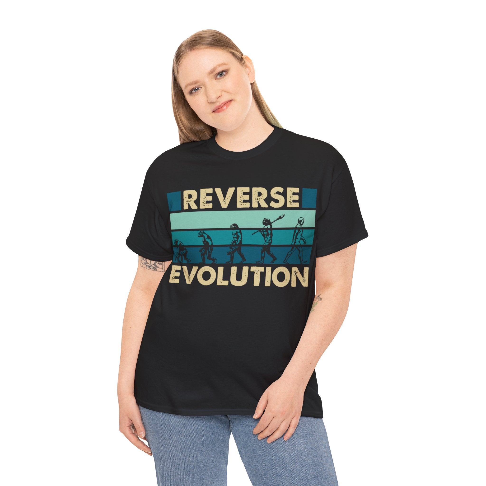 Vintage Retro Evolution Reverse Unisex T-Shirt - Unique Graphic Tee for Science Lovers