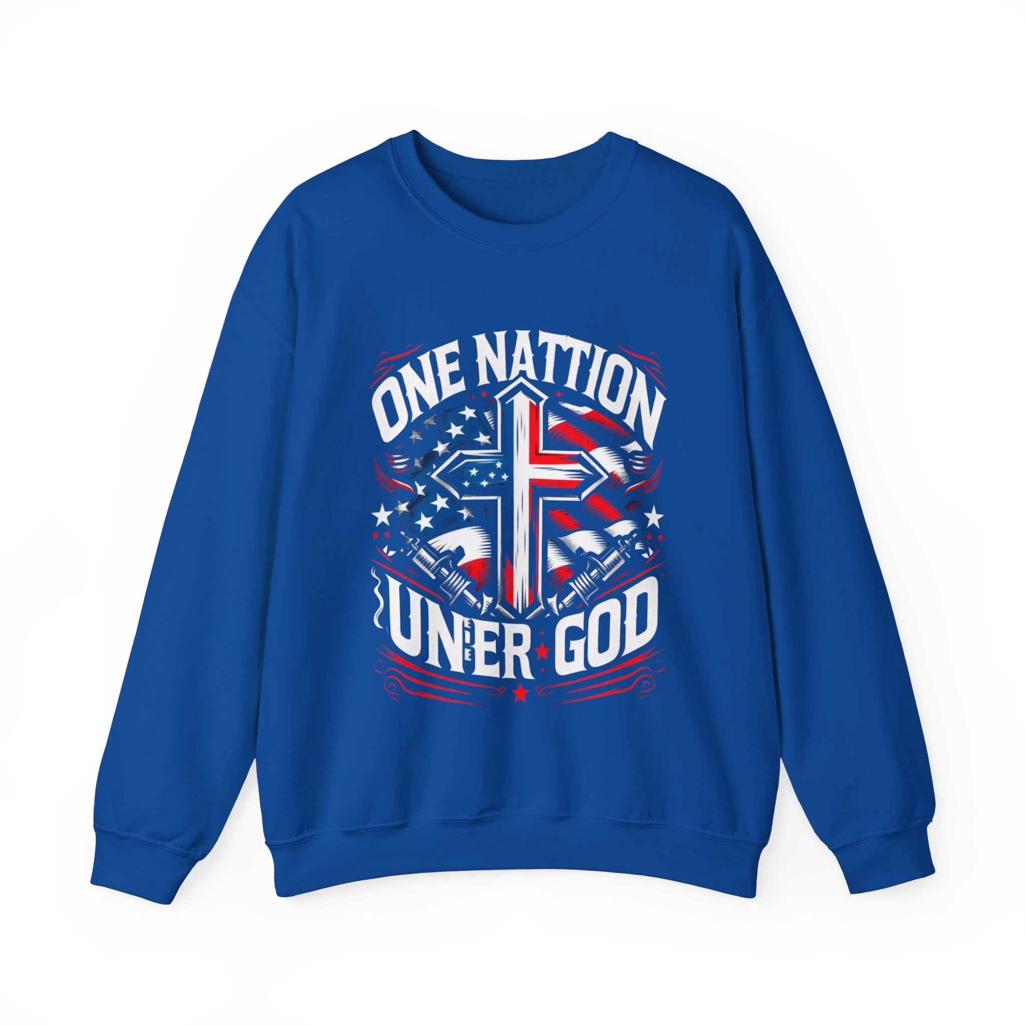 One Nation Under God Sweatshirt - Patriotic American Flag Design