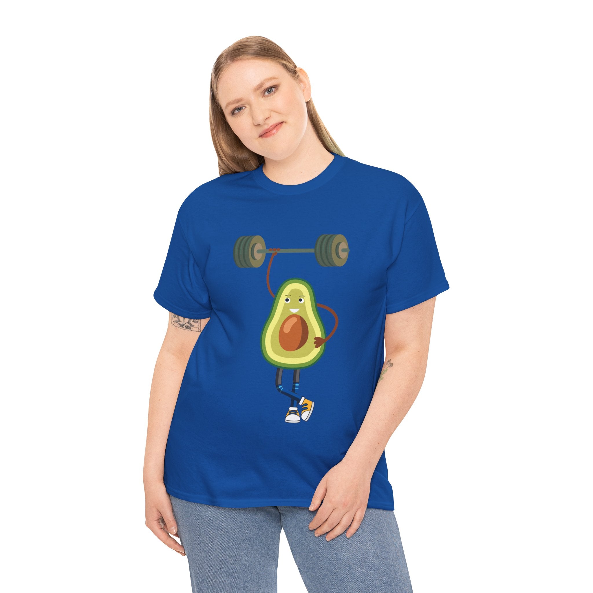 Funny Avocado Workout Tee - Cute Avocado Lifting Weights Shirt