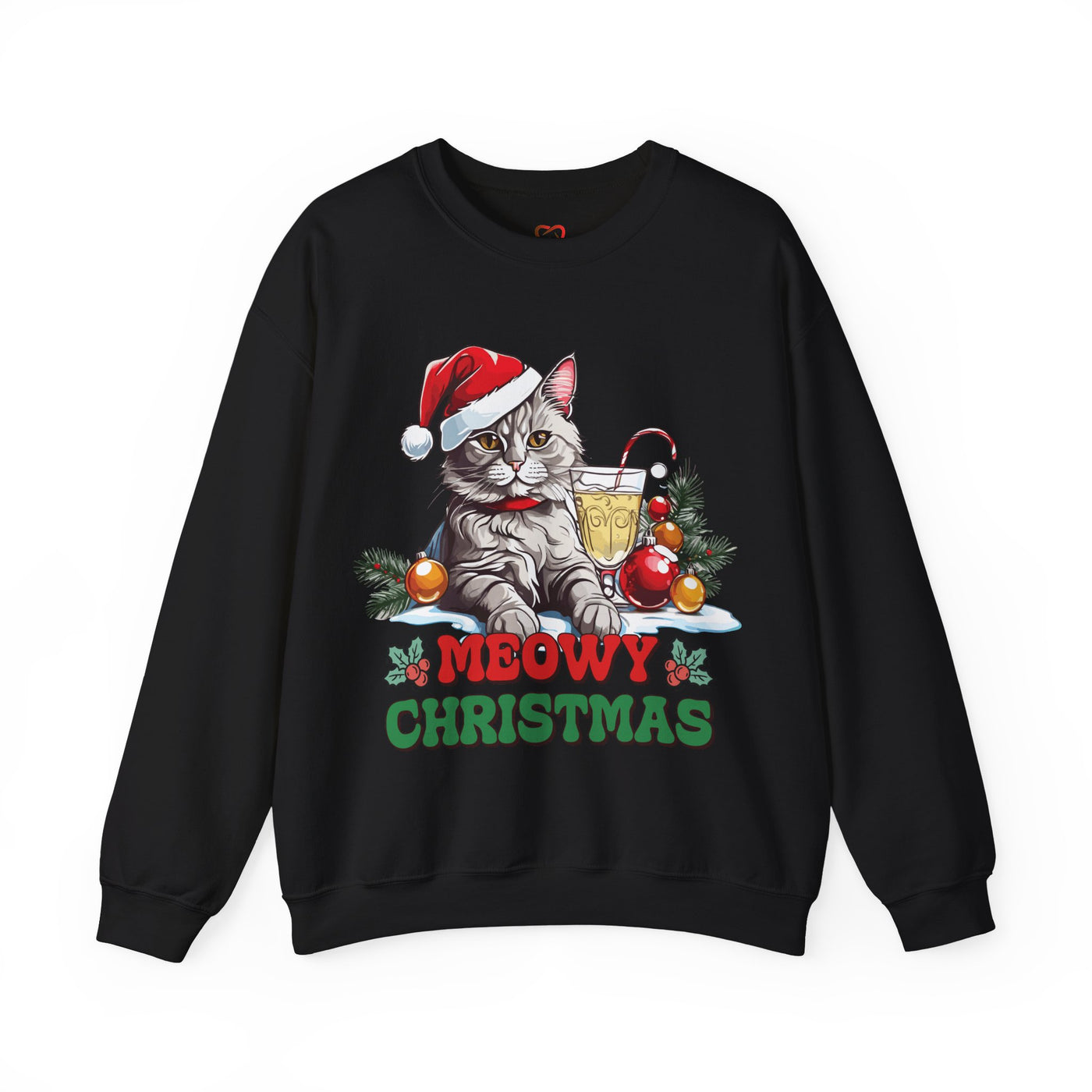 Meowy Christmas Sweatshirt: Festive Feline Holiday Apparel