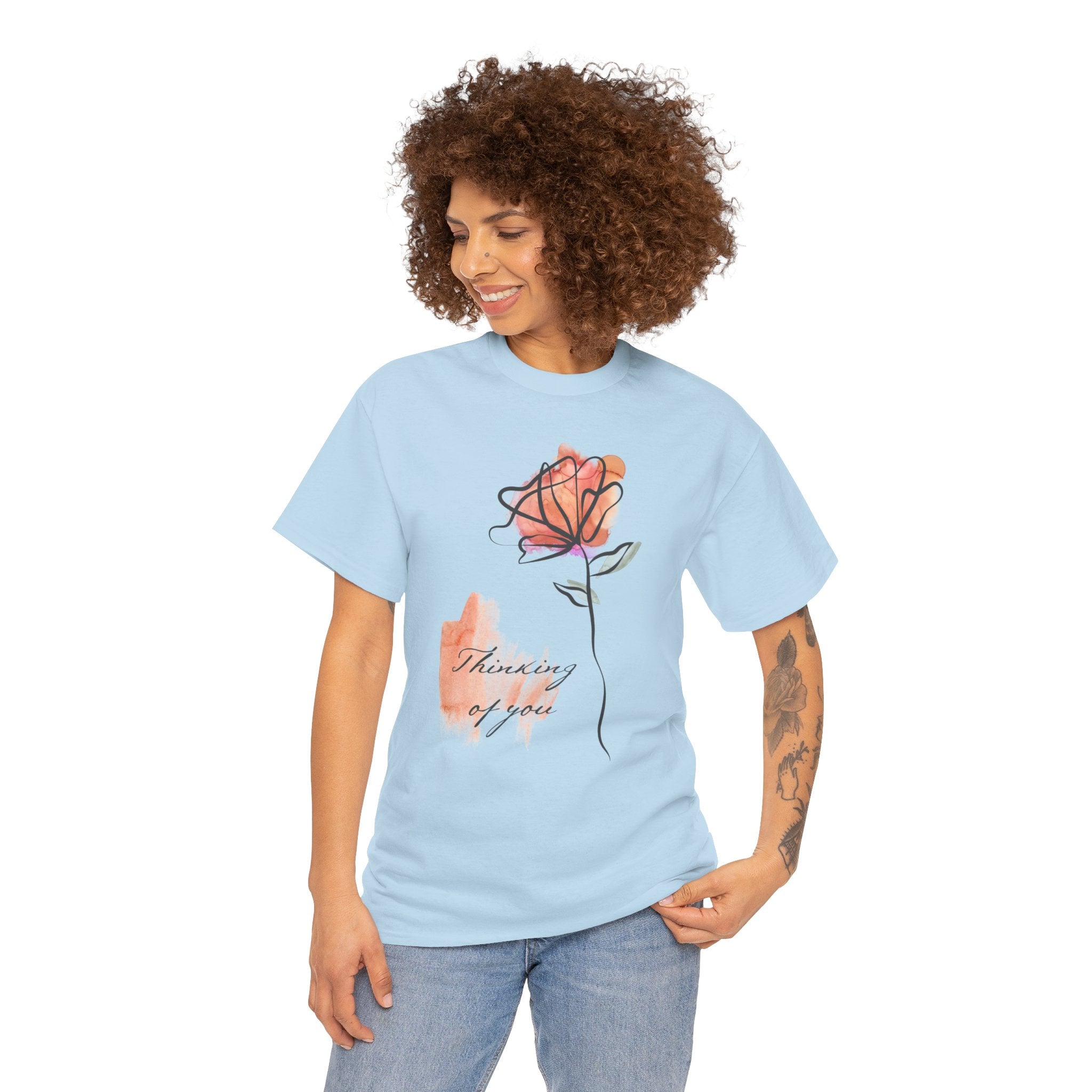 Blossoming Emotions: Thinking of You Flower T-Shirt - Expressive Floral Tee for Every Occasion, Floral Fashion