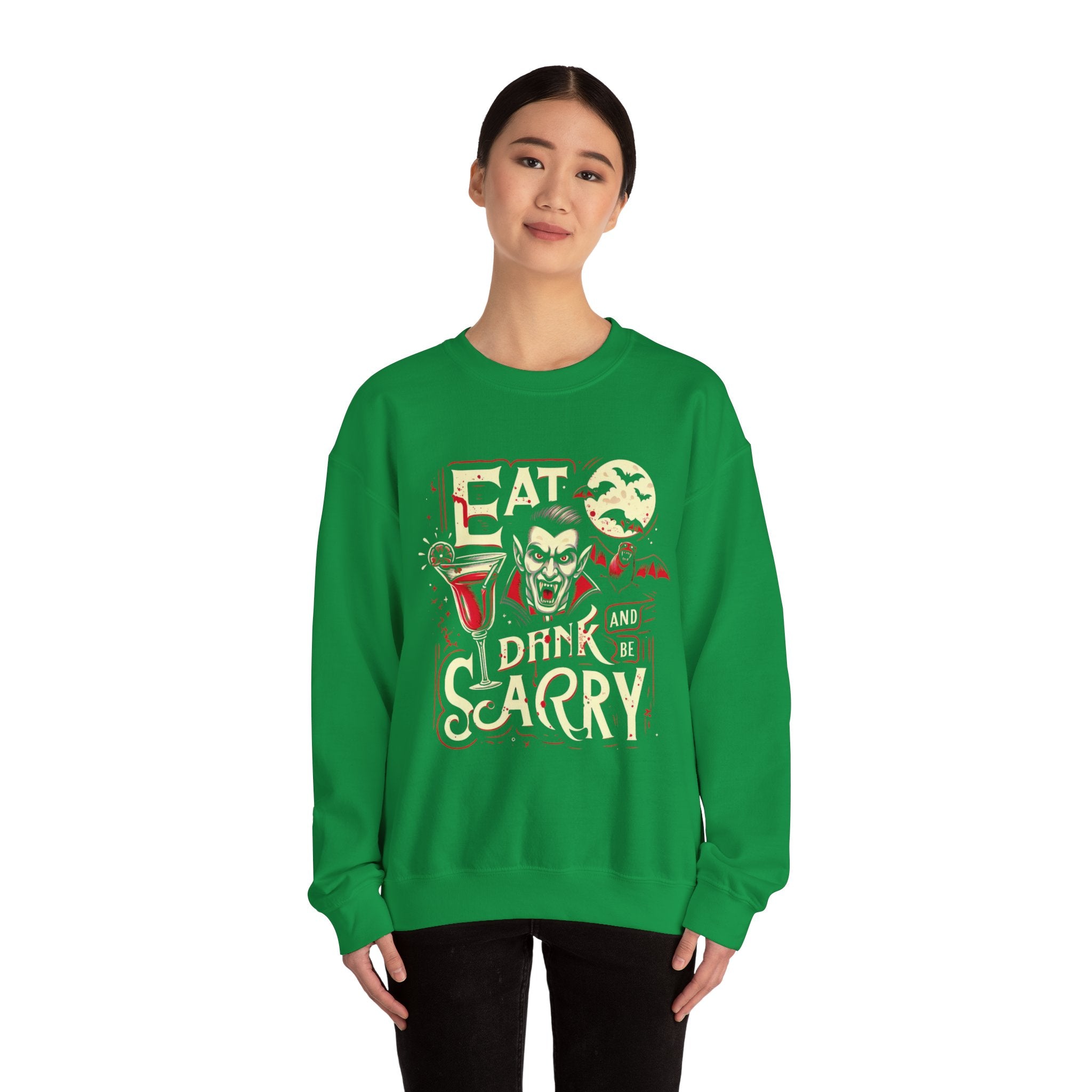 Eat, Drink, and Be Scary Halloween Sweatshirt - Spooky Fun for All Ages