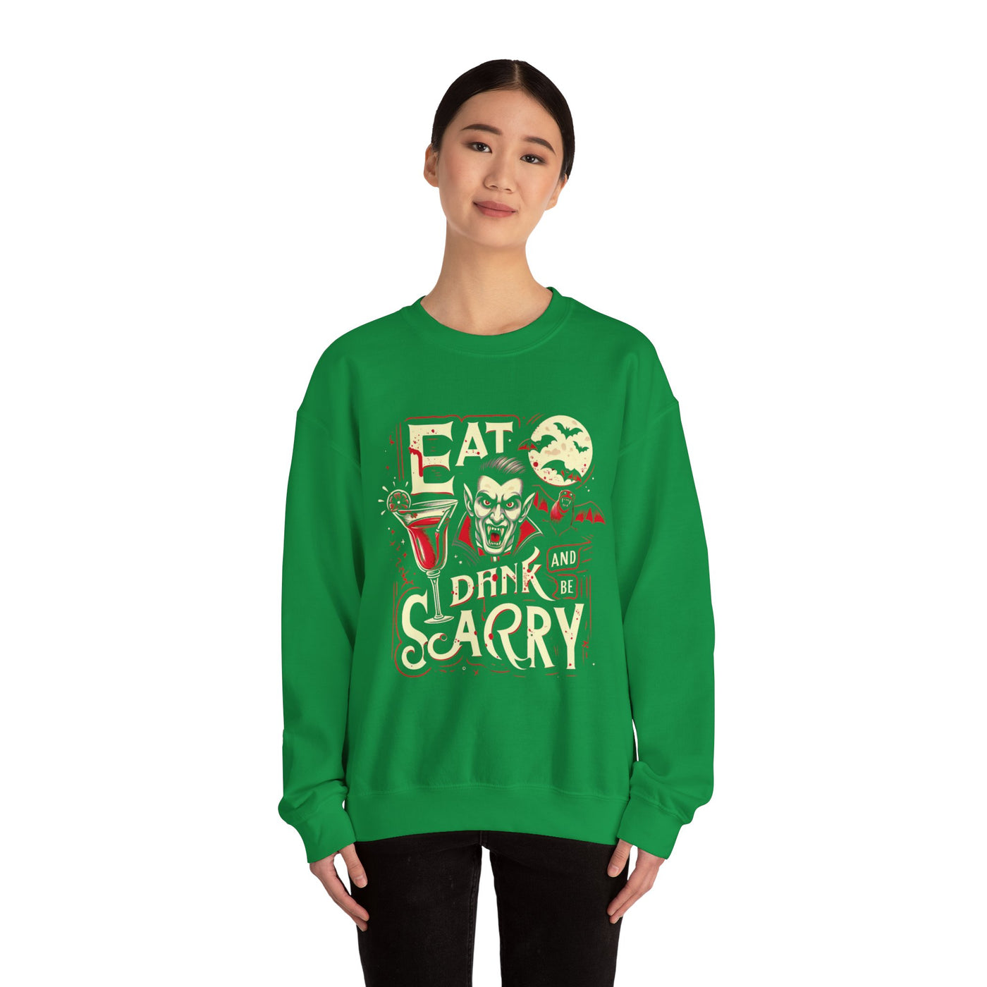 Halloween Eat, Drink, and Be Scary Sweatshirt - Spooky Fun