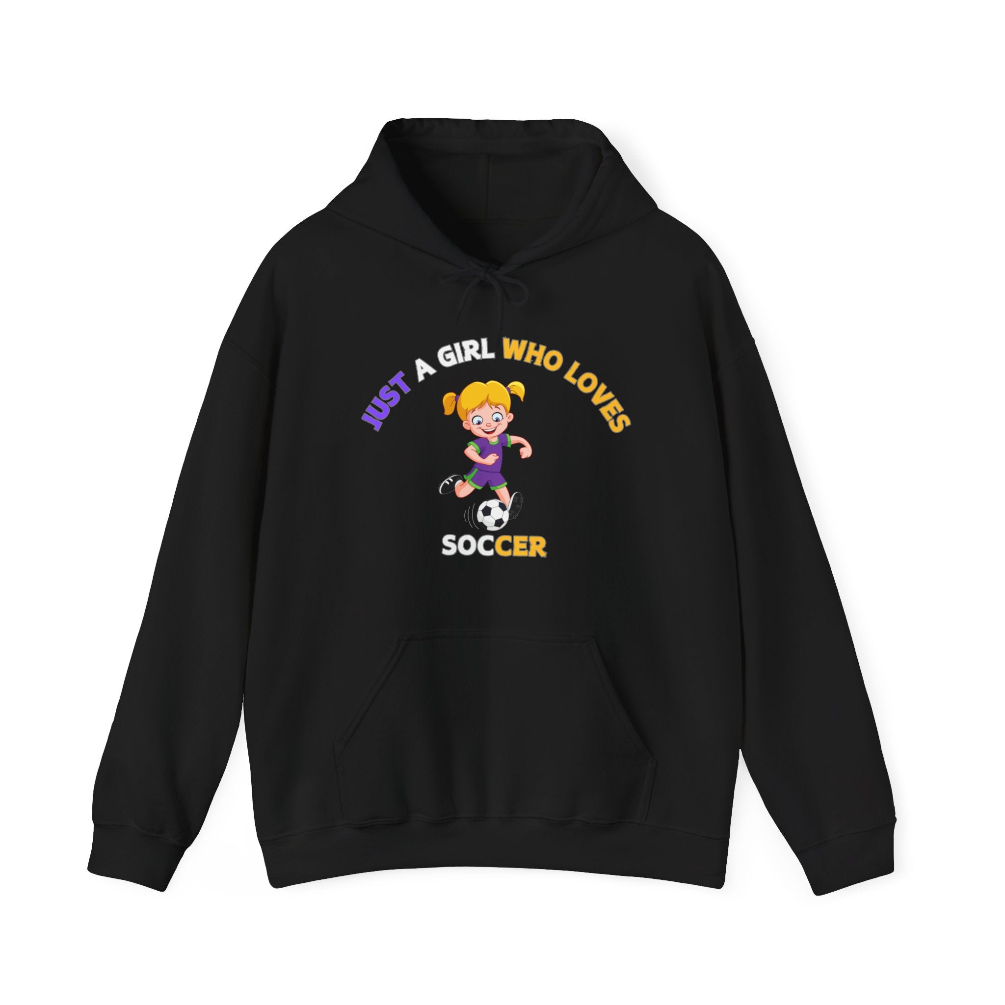 tI'm Just a Girl Who Loves Soccer Hoodie - Perfect Gift for Female Soccer Fans