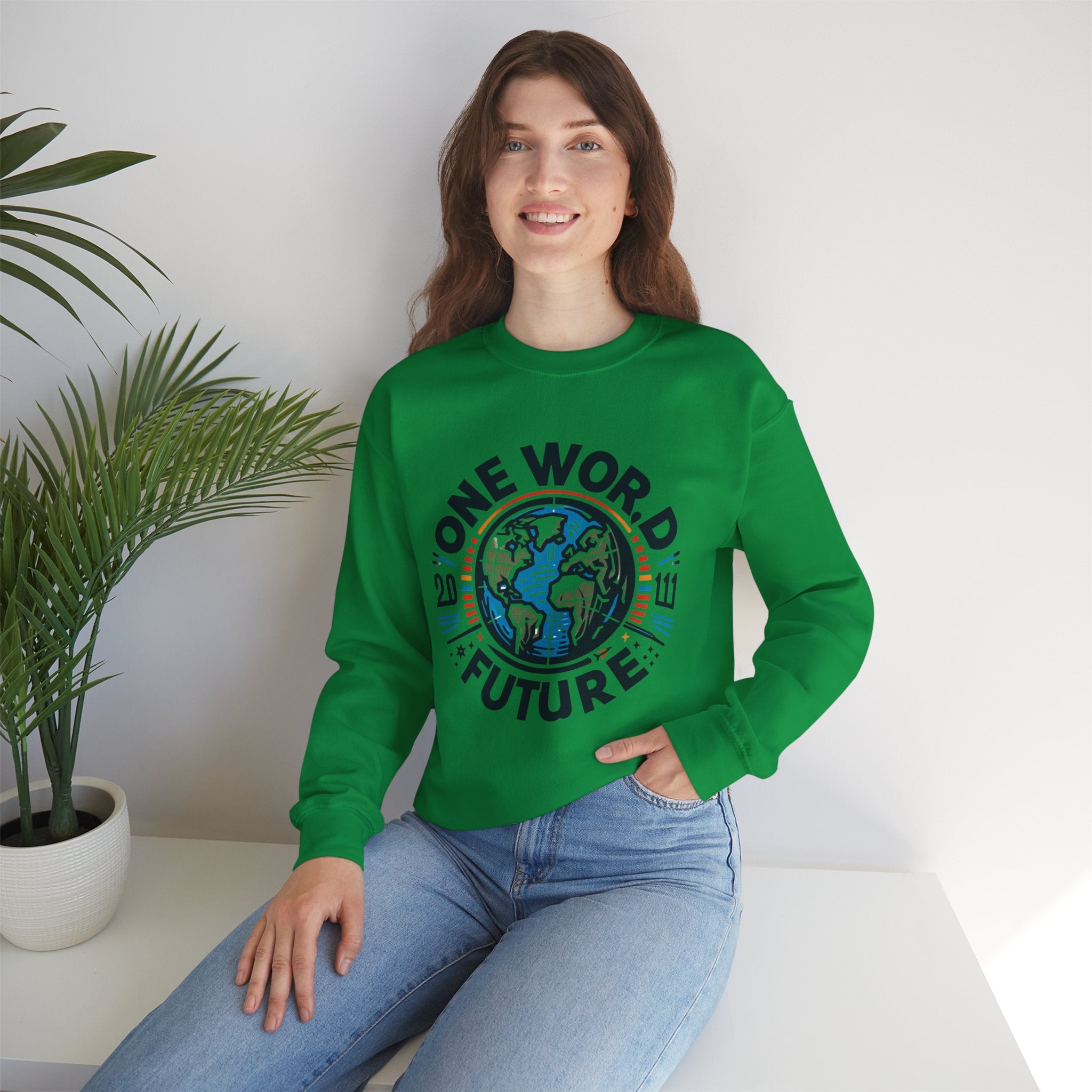 Global Unity Statement Sweatshirt: 'One World, One Future'