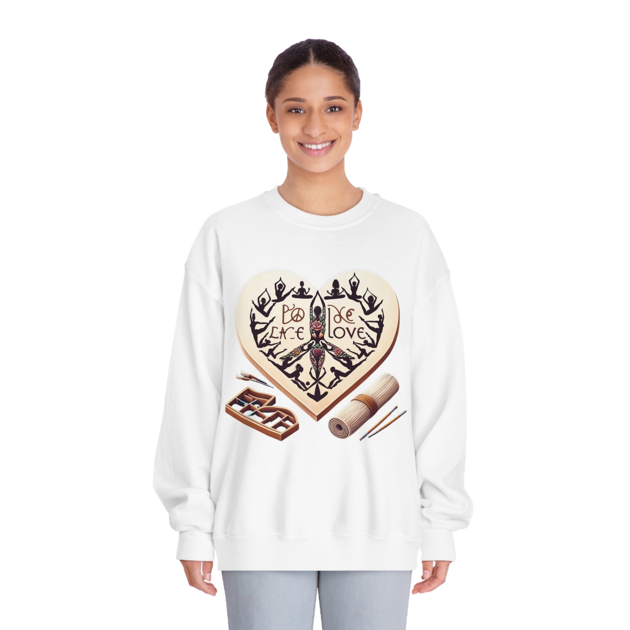 Zen Vibes: Peace, Love, Yoga Sweatshirt for Tranquil Sessions