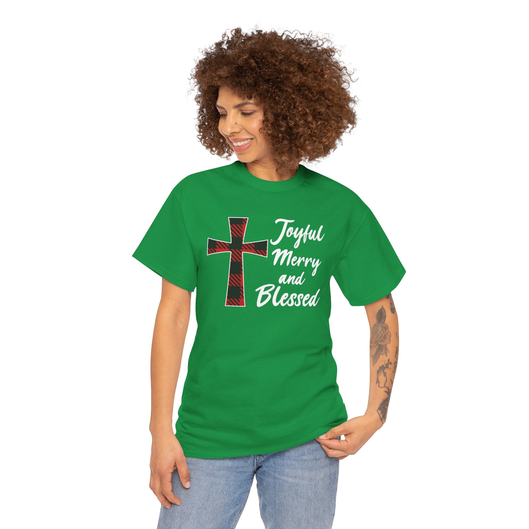 Joyful Merry and Blessed Graphic Tee - Spread Holiday Cheer