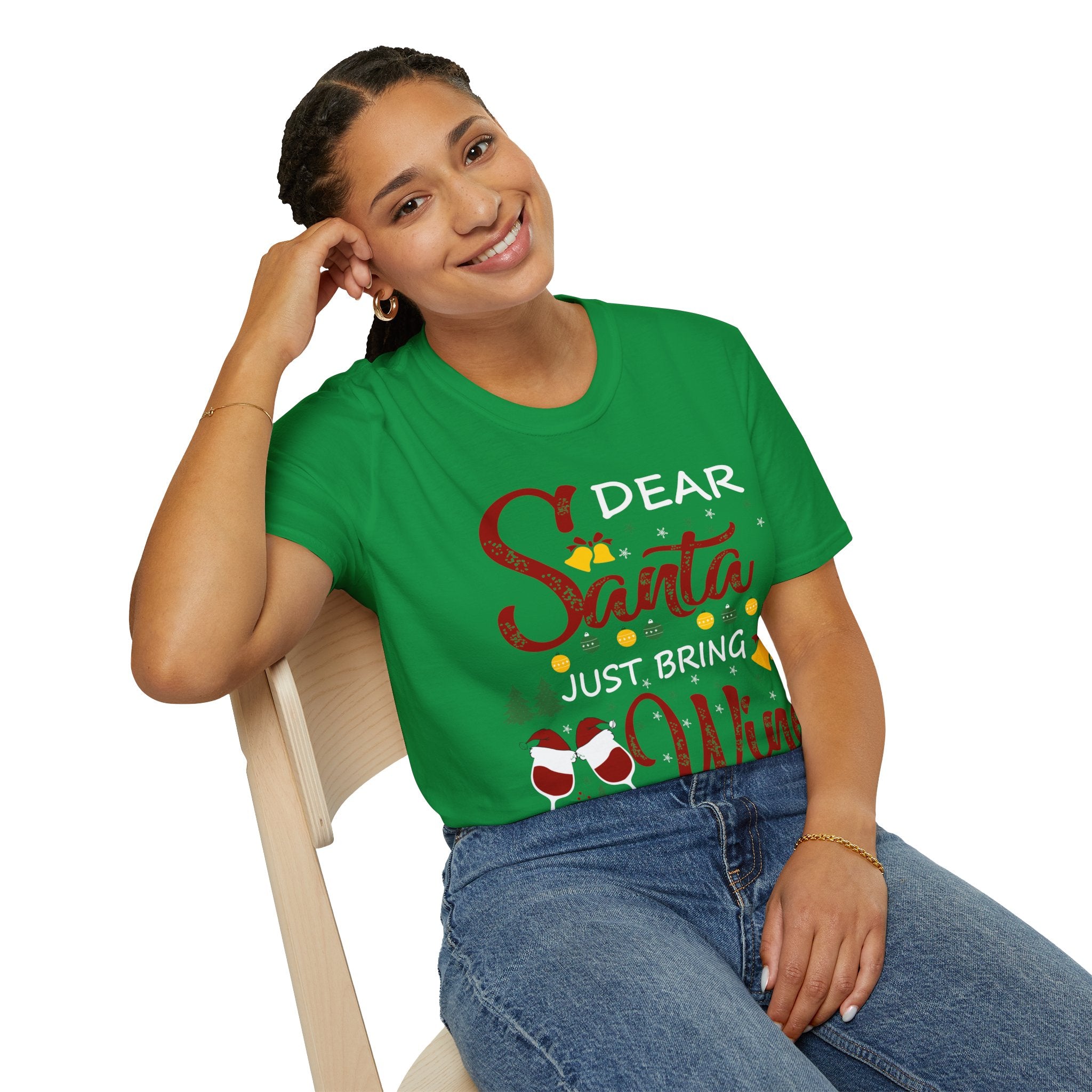 Dear Santa, Just Bring Wine Holiday T-Shirt