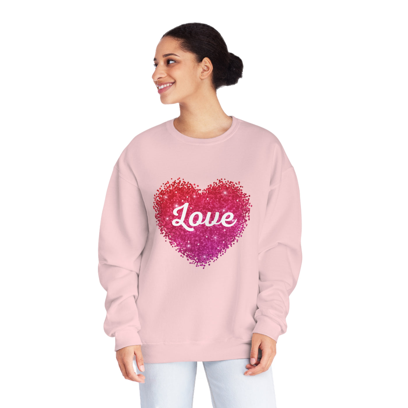 Love Valentine Sweatshirt - Cozy Crewneck with Heart Graphic, Perfect for Couples & Galentines