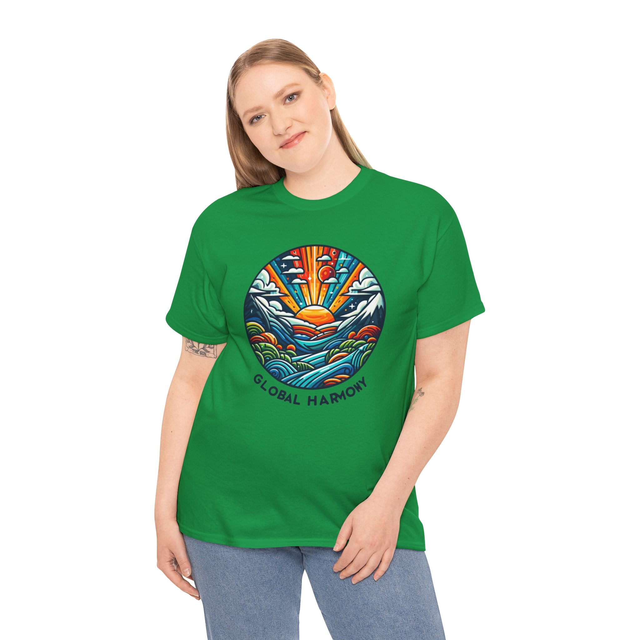 World Harmony T-Shirt: Spread Peace & Unity with Global-Inspired Design"