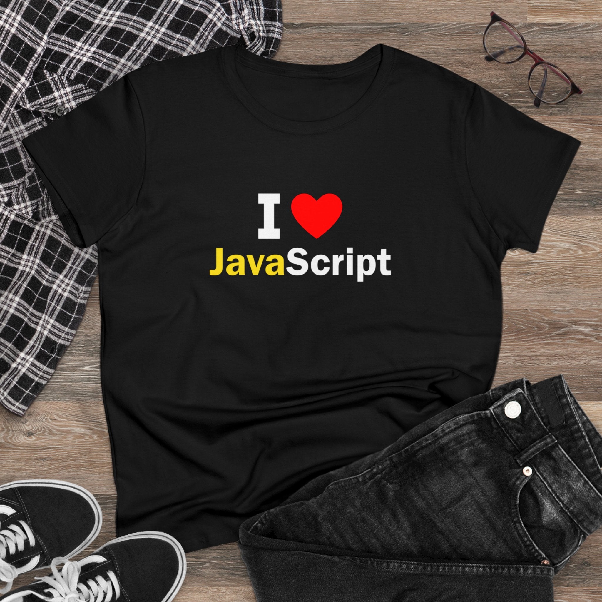 I love Java Script T shirt: JavaScript Lover' Graphic Tee - Trendy Programmer Shirt