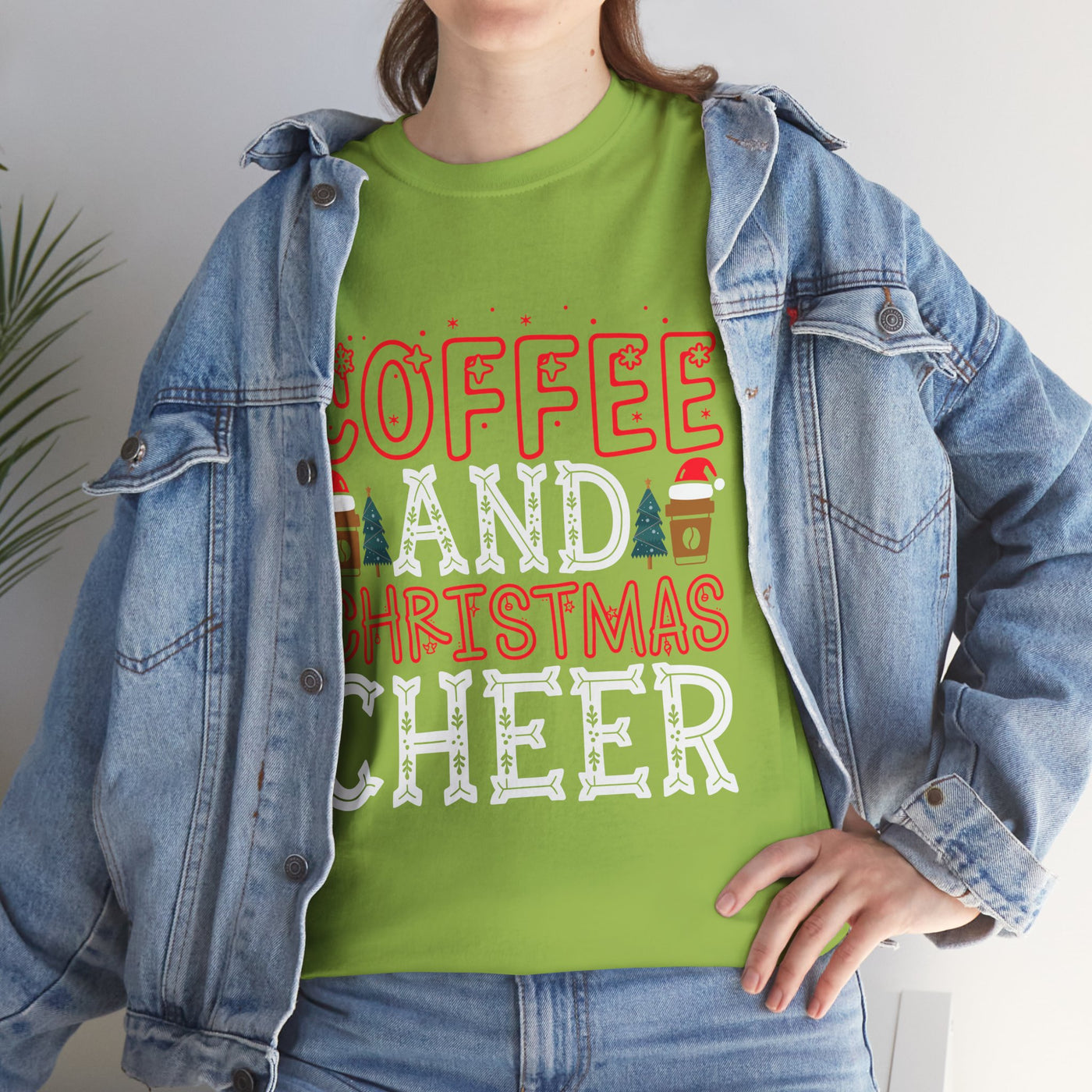 Coffee and Christmas Cheer Tee: Festive Holiday Shirt"