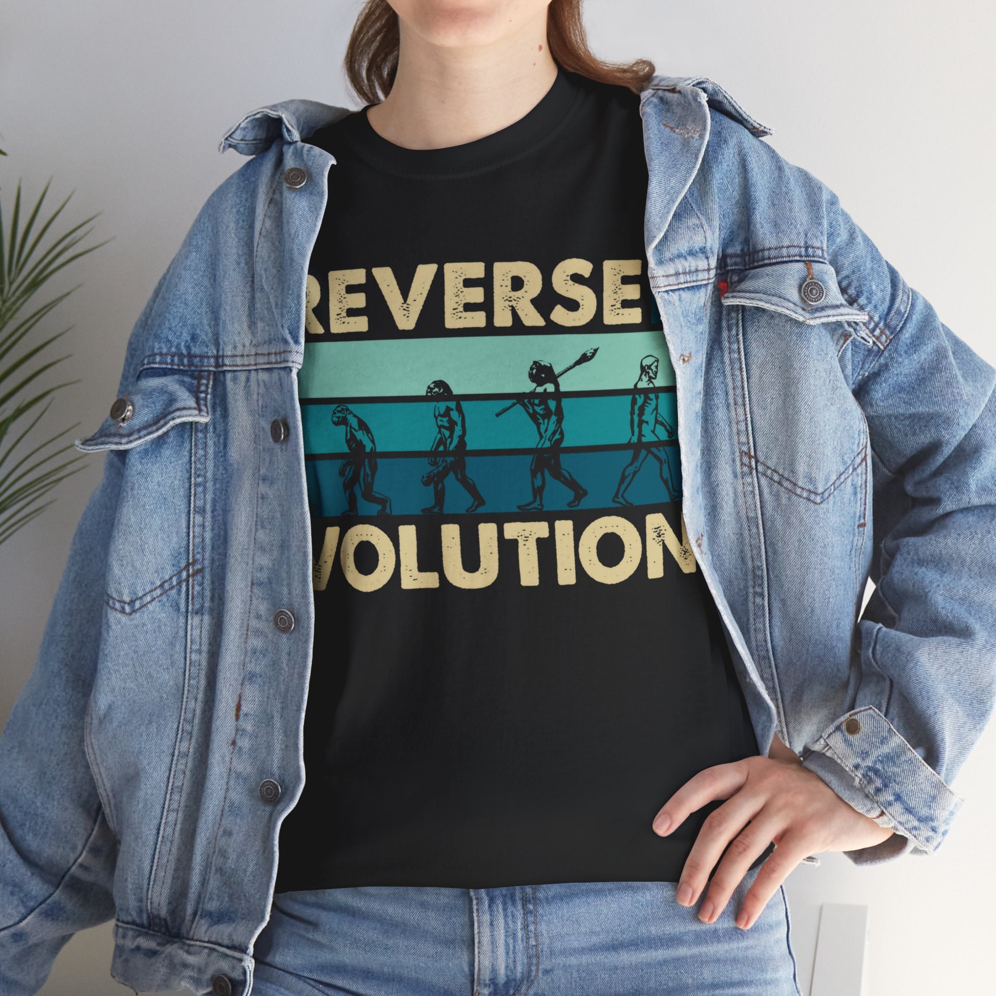 Vintage Retro Evolution Reverse Unisex T-Shirt - Unique Graphic Tee for Science Lovers