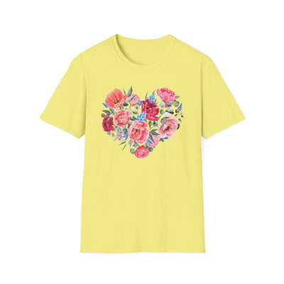 Romantic Floral Valentine's Day T-Shirt - Cute & Elegant Love Design