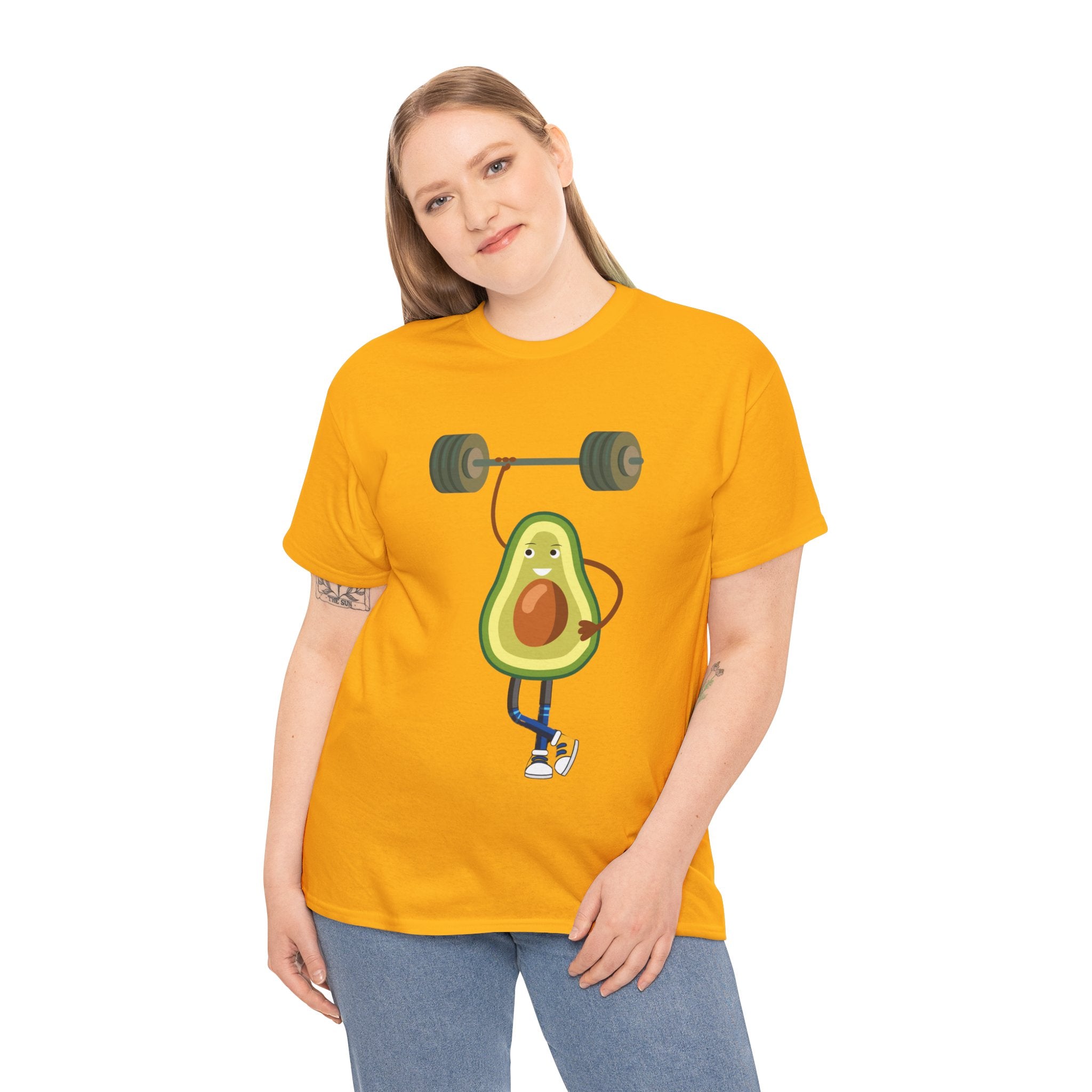 Funny Avocado Workout Tee - Cute Avocado Lifting Weights Shirt