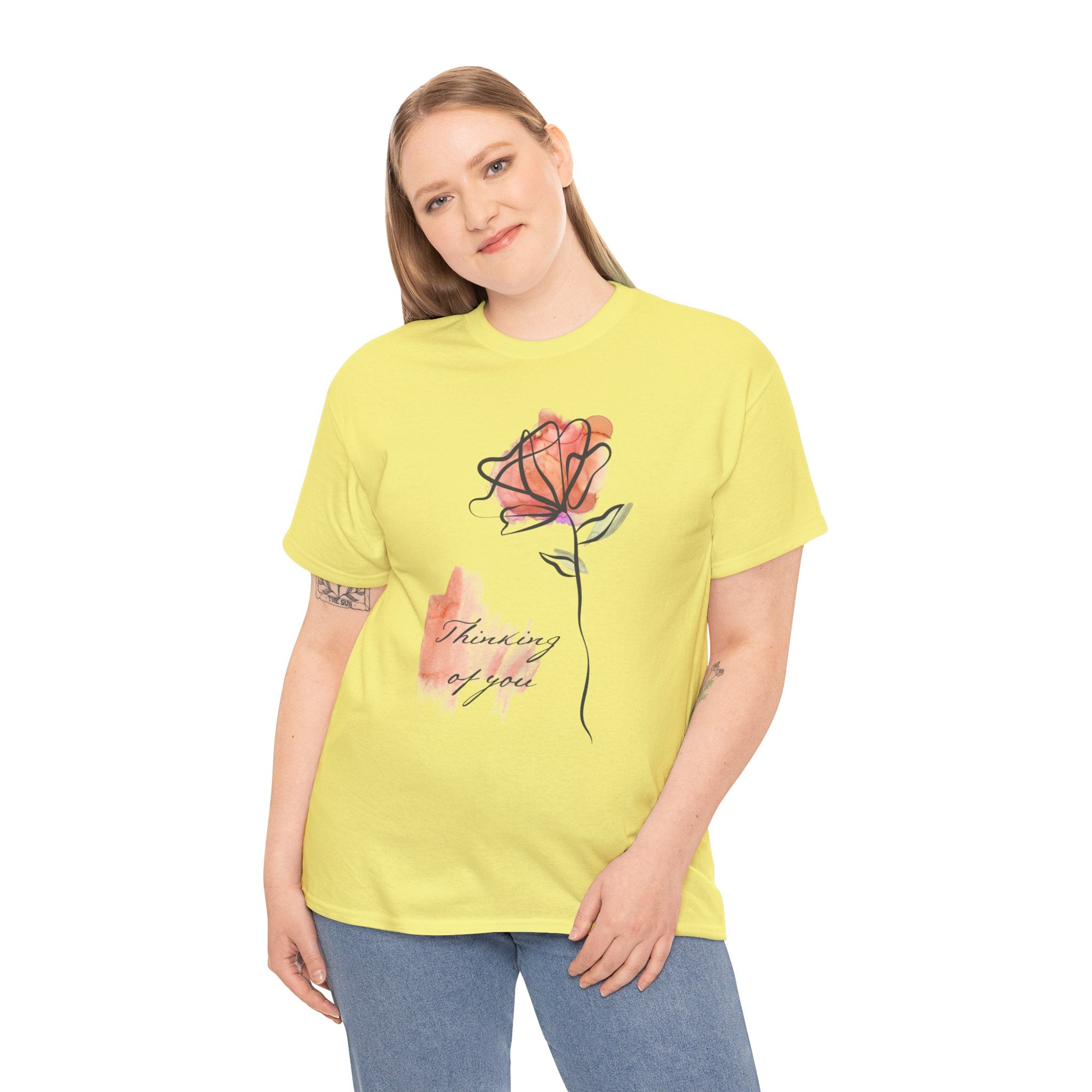 Blossoming Emotions: Thinking of You Flower T-Shirt - Expressive Floral Tee for Every Occasion, Floral Fashion