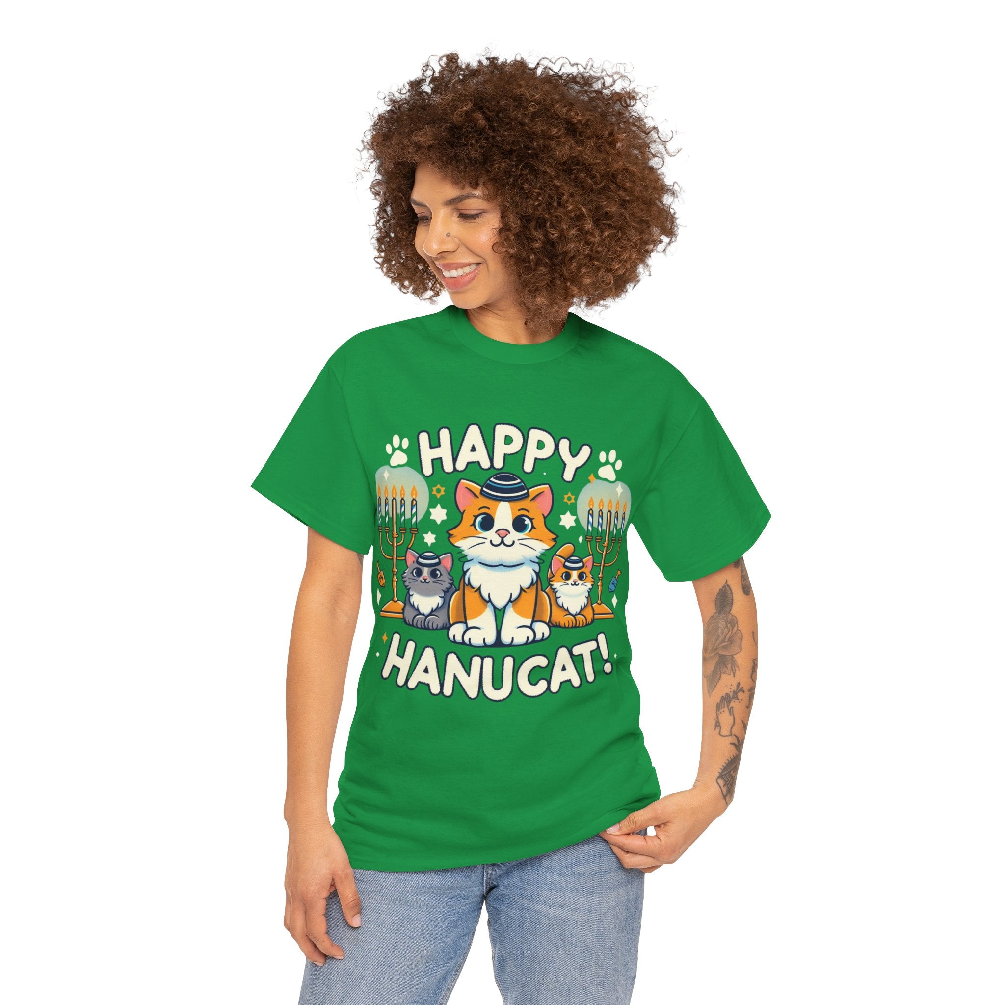 Happy Hanukcat T-Shirt: Celebrate the Festive Season with Feline Fun