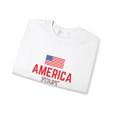 America First" Sweatshirt - Patriotic Apparel for Proud Americans