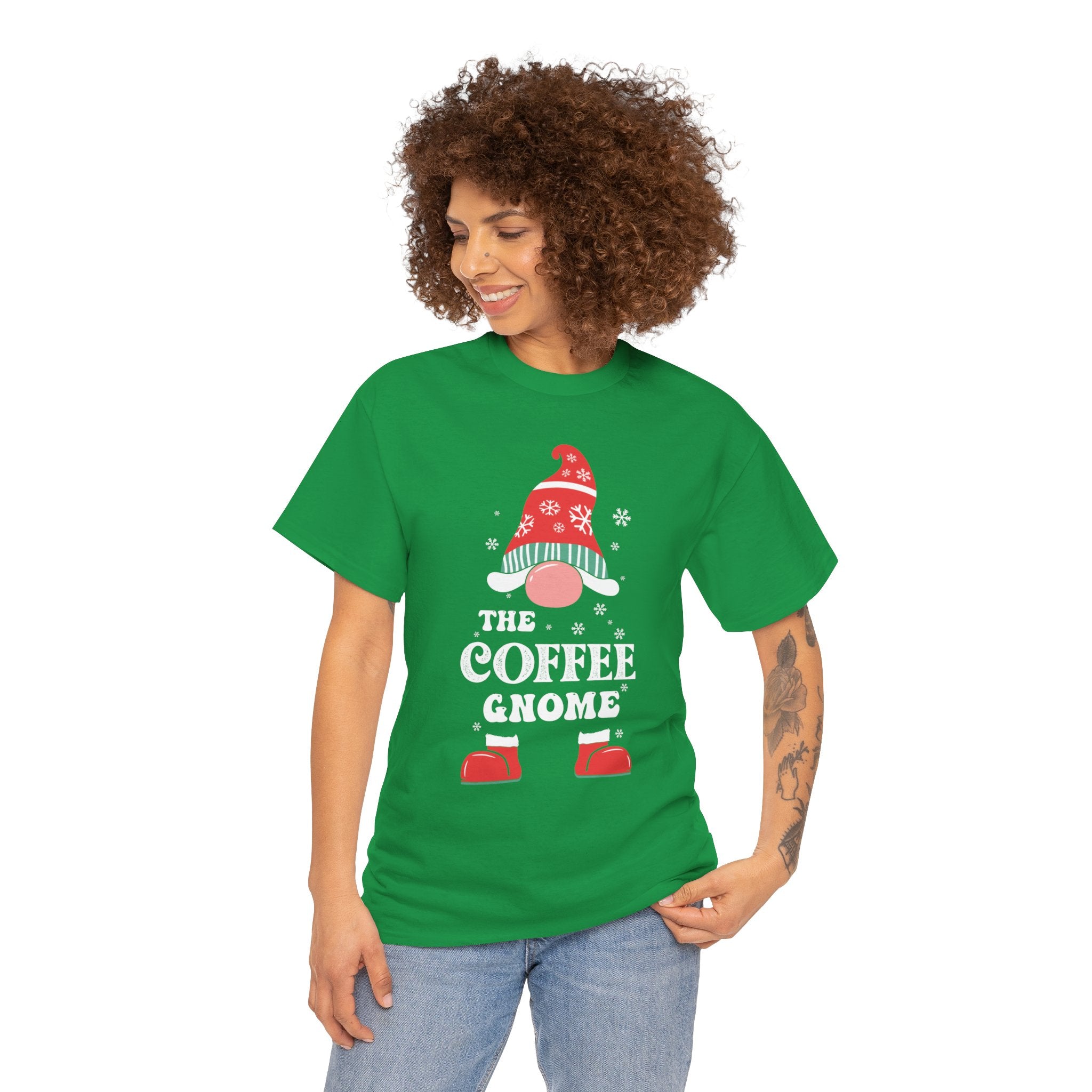 Adorable Coffee Gnome Graphic Tee: Perfect for Caffeine Lovers