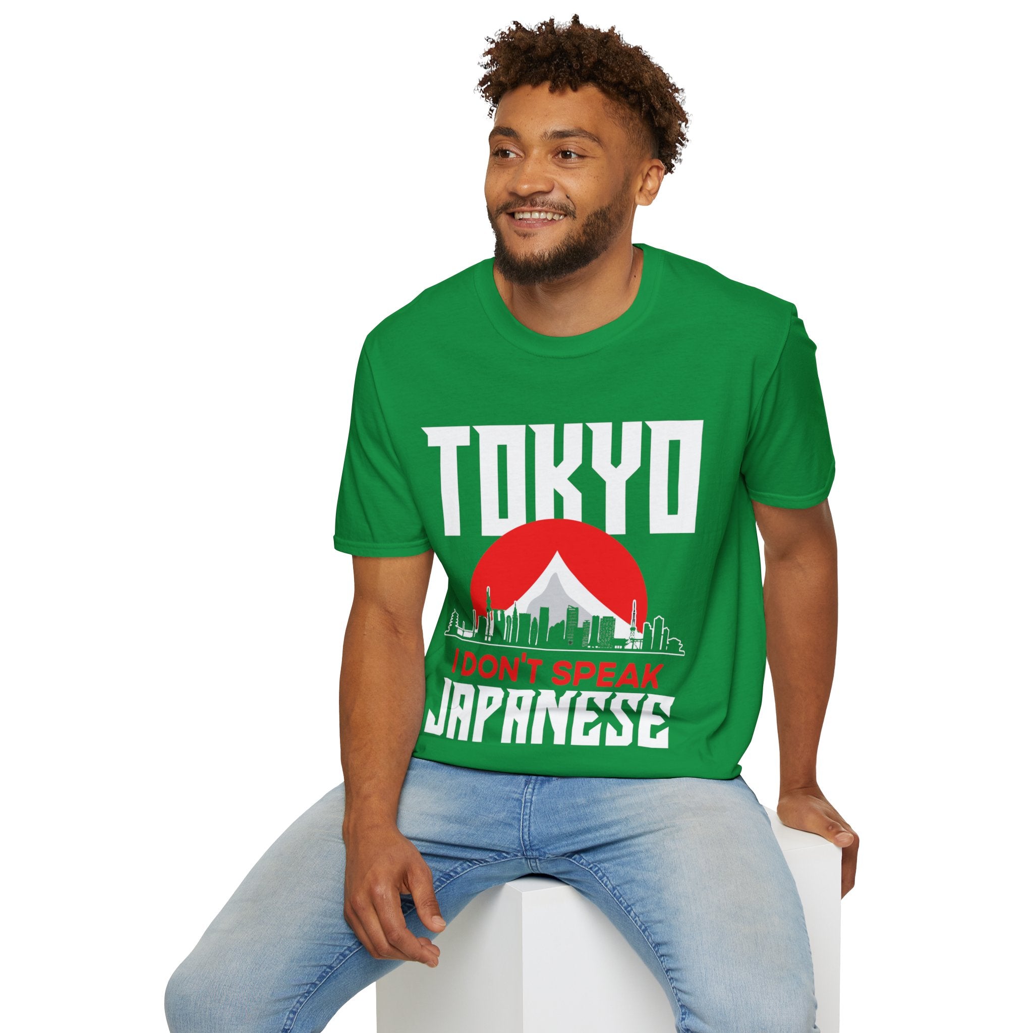 Tokyo Cityscape 'I Don't Speak Japanese' Graphic Tee - Trendy Urban Japan Travel Shirt