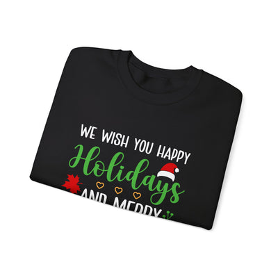 Happy Holidays & Merry Christmas Sweatshirt | Cozy Festive Cheers