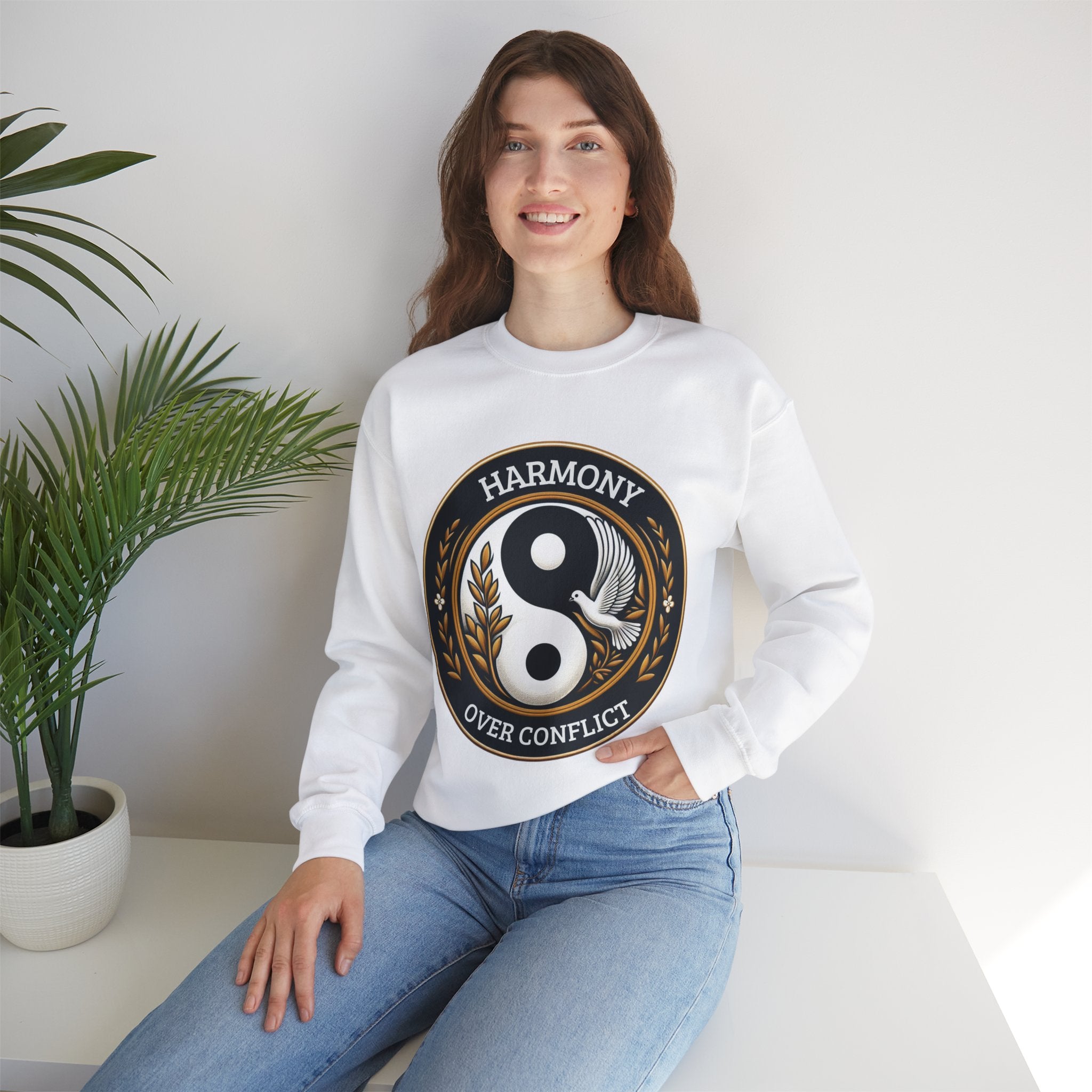 Harmony Over Conflict Sweatshirt: Embrace Peaceful Vibes in Style