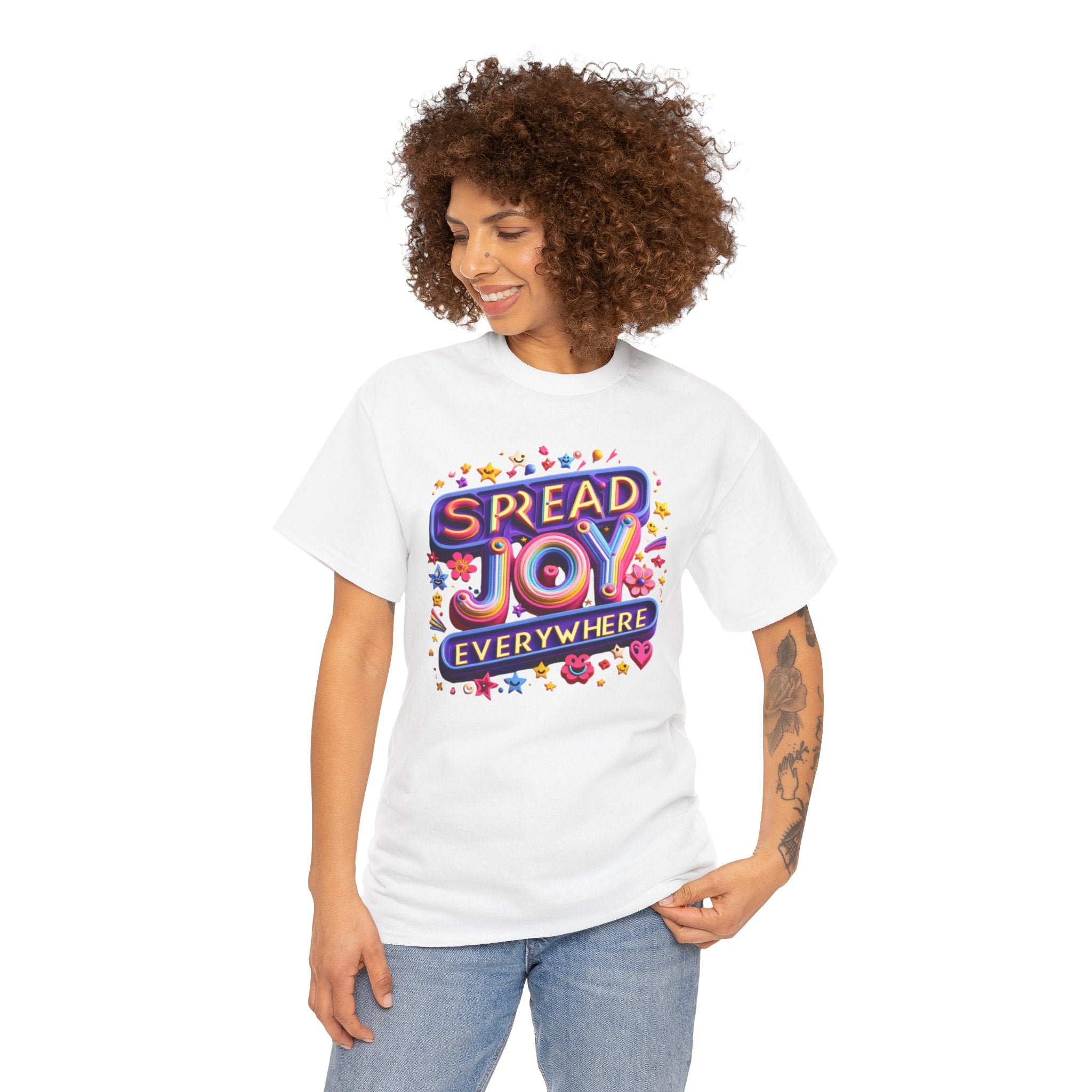 Radiate Joy Everywhere Graphic T-Shirt: Share Positivity in Style