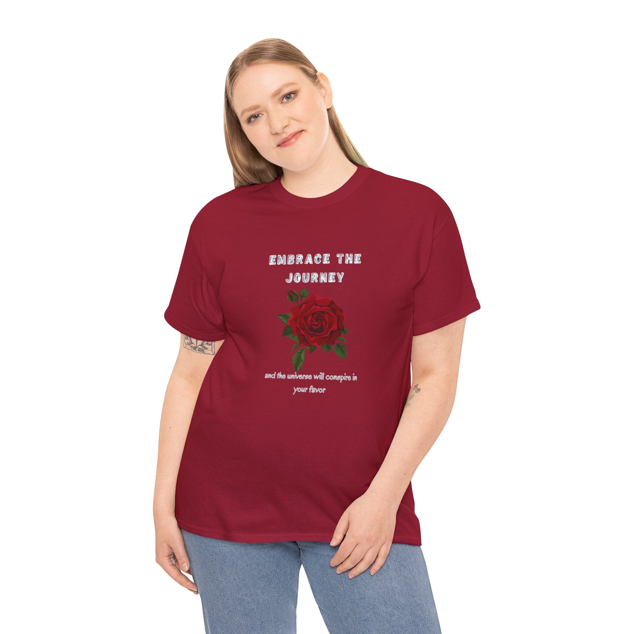 Embrace the Journey: Let the Universe Conspire in Your Favor T-Shirt, Positive Vibes Only, Manifest Your Dreams, Life Quotes Tee