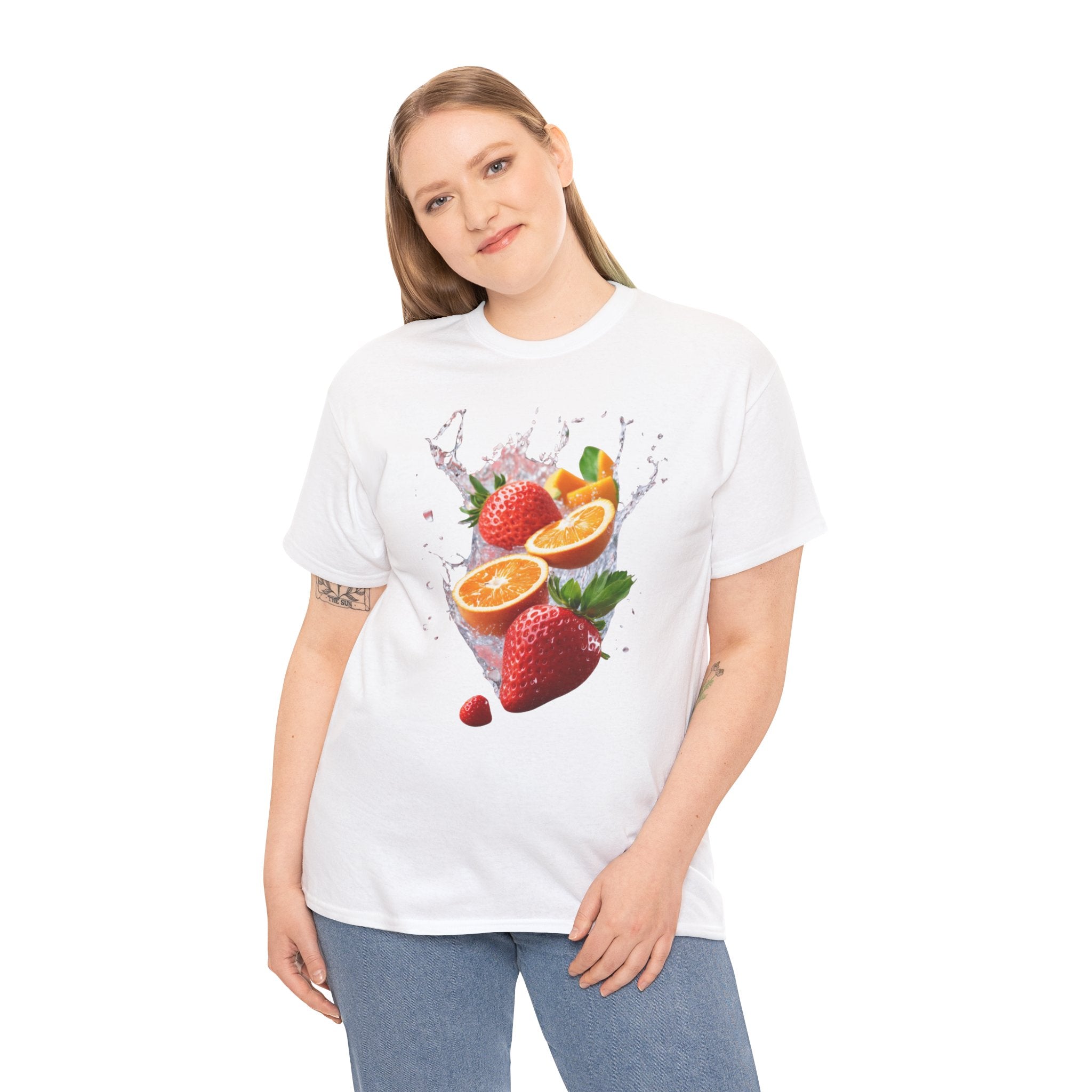 Fruit Fusion T-Shirt | Strawberry, Orange, Mango Delight & Comfort