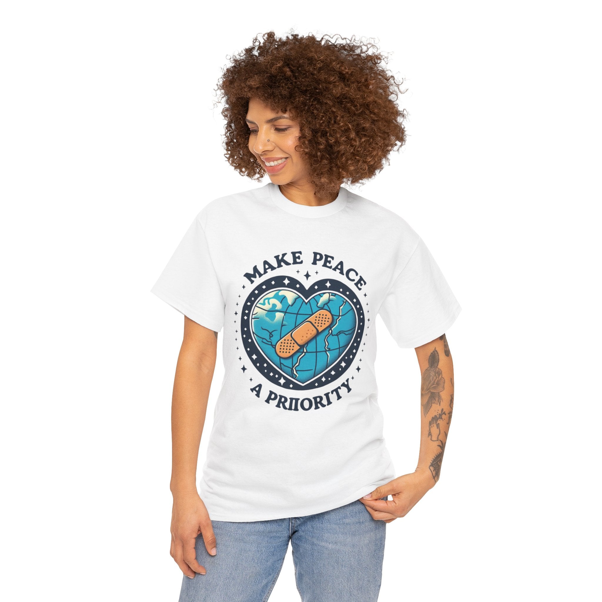 Empowerment Tee: 'Make Peace a Priority' Statement T-Shirt