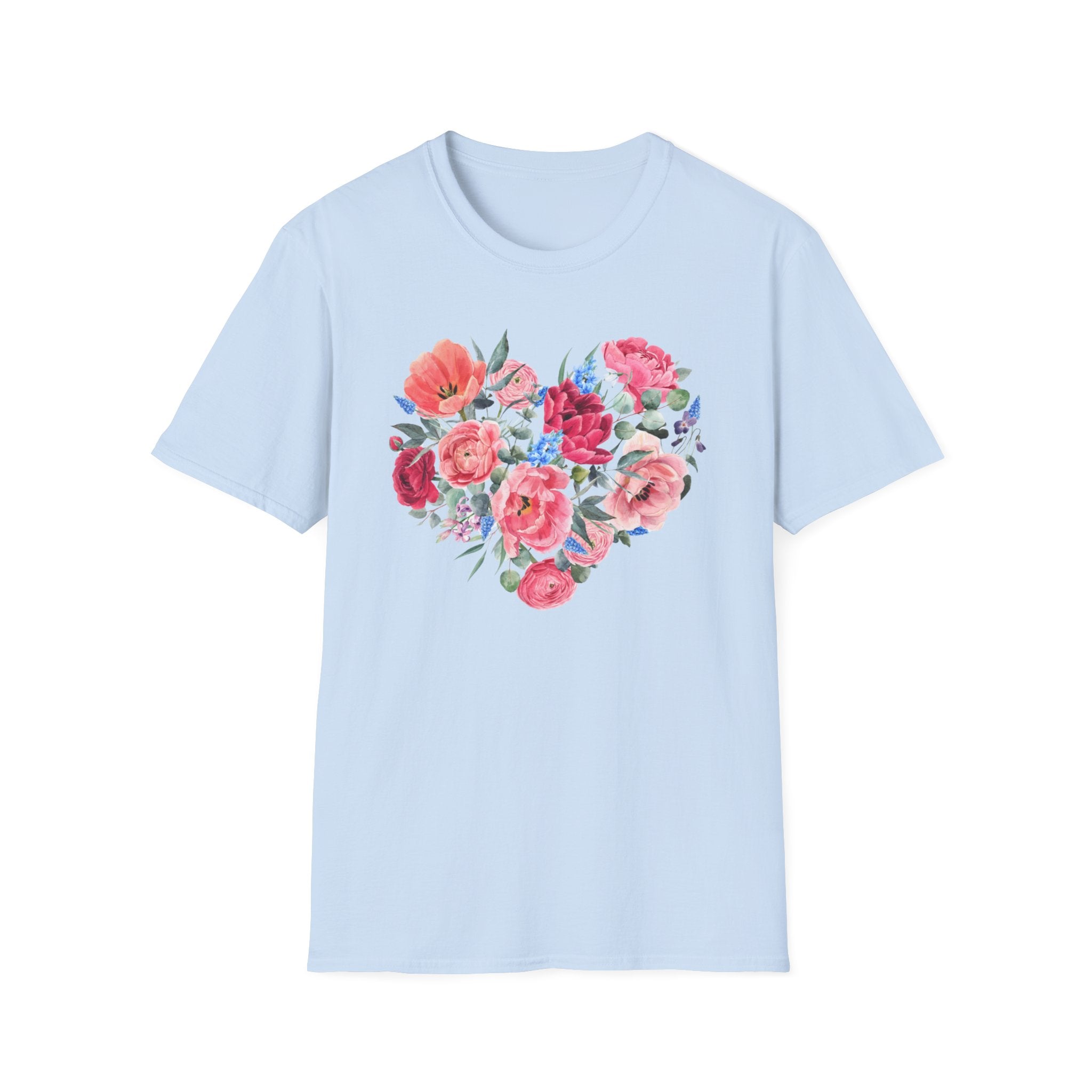 Cute Flowers Elegant Valentine's Day T-Shirt - Romantic Love Apparel, Floral Fashion, Romantic Gift