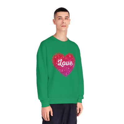 Love Valentine Sweatshirt - Cozy Crewneck with Heart Graphic, Perfect for Couples & Galentines