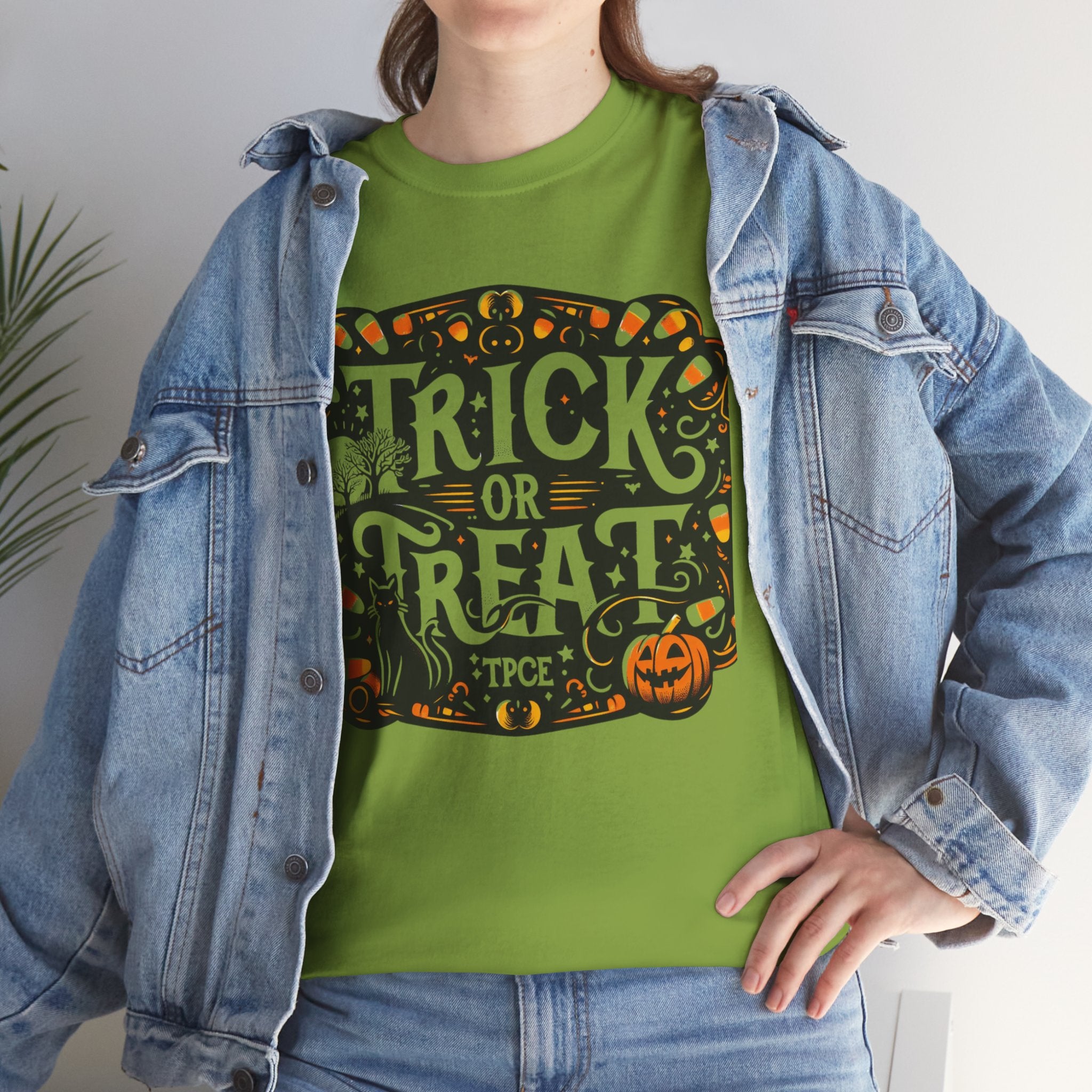 Spooky Surprise: Trick or Treat Halloween T-Shirt for Kids - Cute Ghost Design