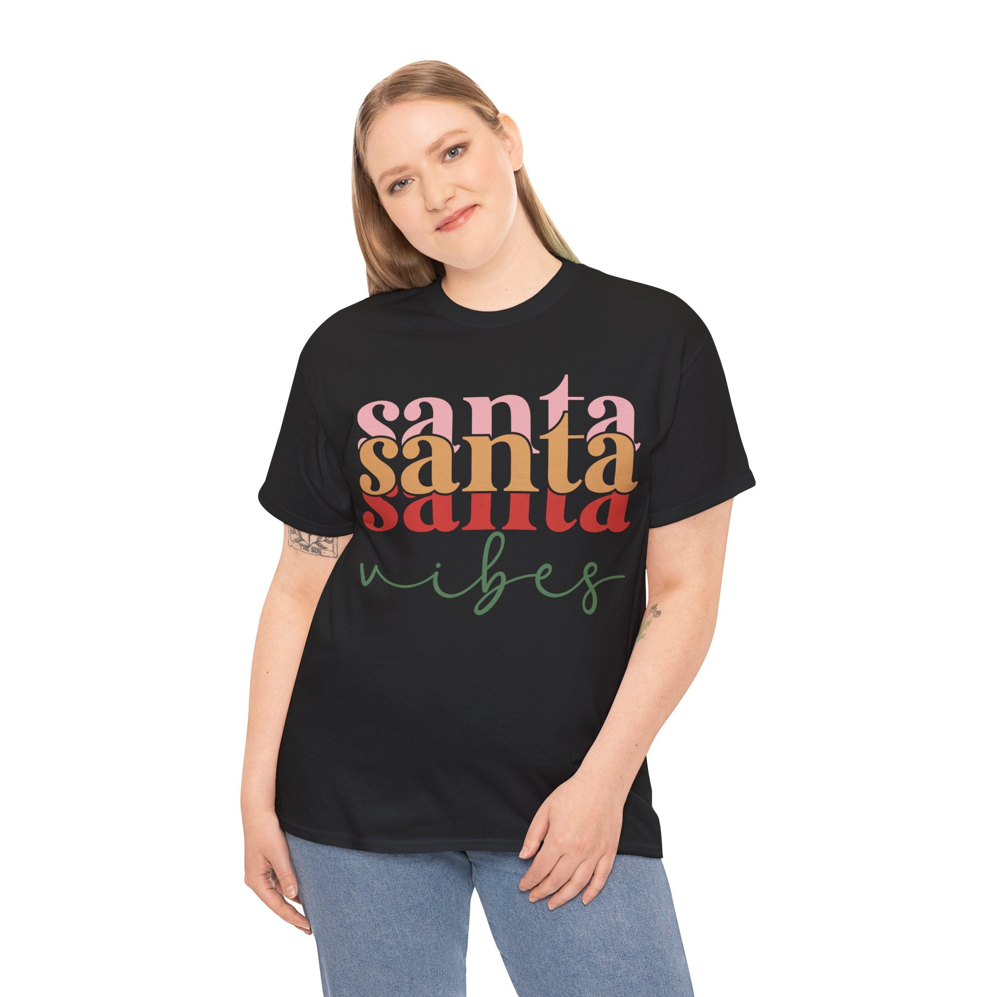 Festive Santa Vibes Christmas T-Shirt: Spread Holiday Cheer!