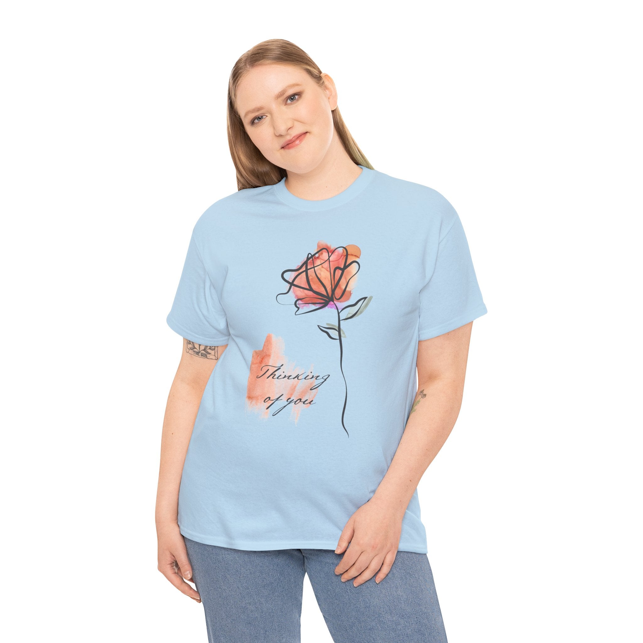 Blossoming Emotions: Thinking of You Flower T-Shirt - Expressive Floral Tee for Every Occasion, Floral Fashion