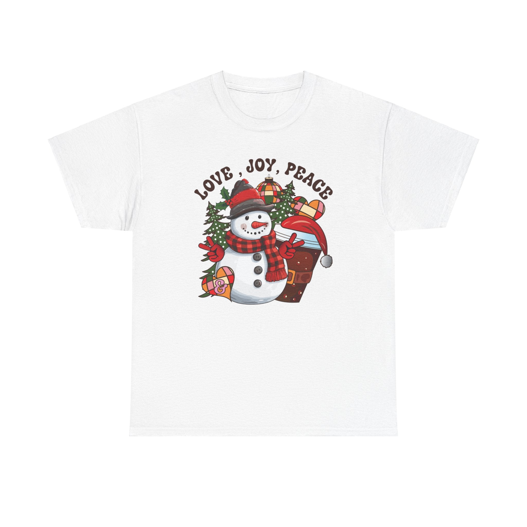 Festive Spirit Love, Joy, and Peace Christmas T-Shirt