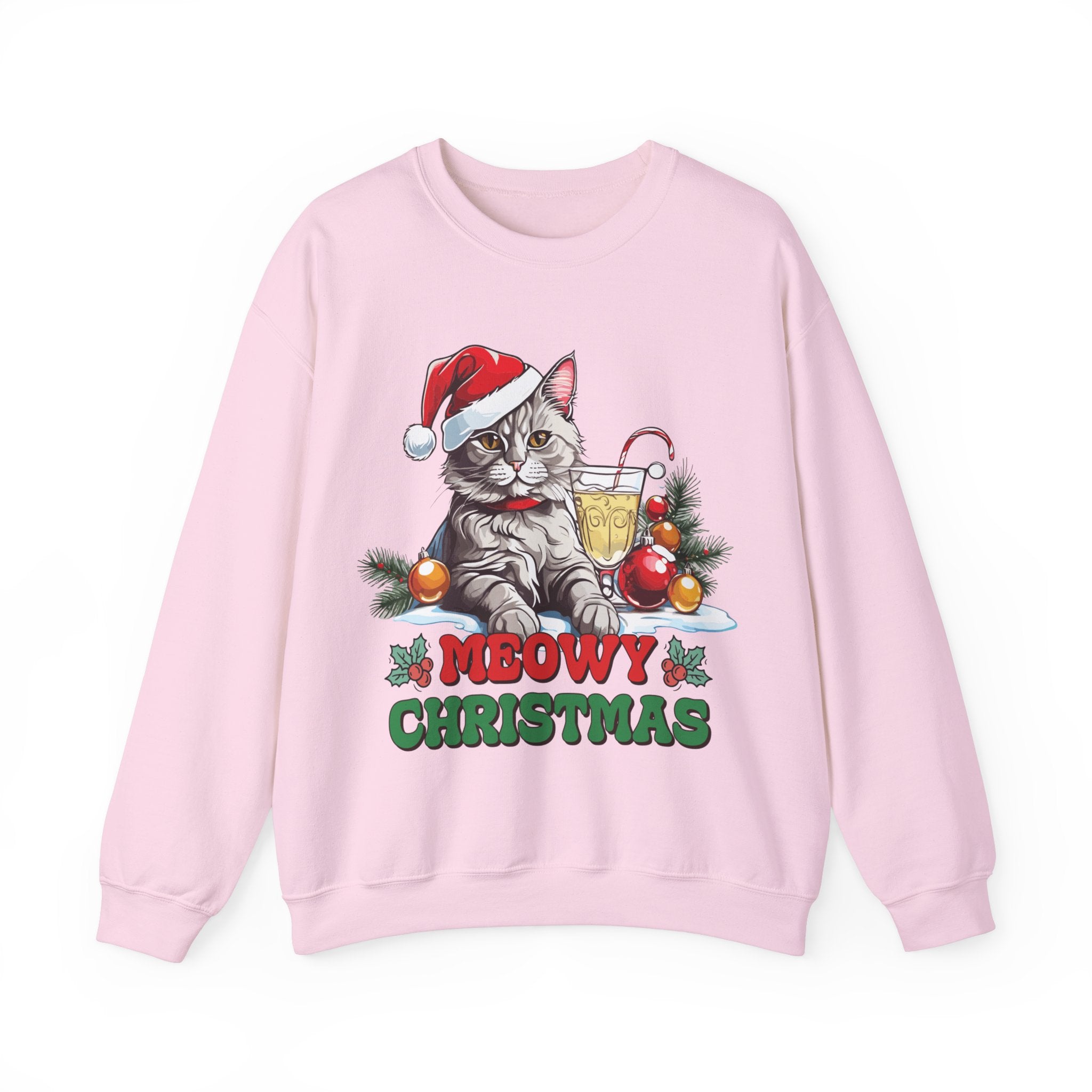 Meowy Christmas Sweatshirt: Festive Feline Holiday Apparel