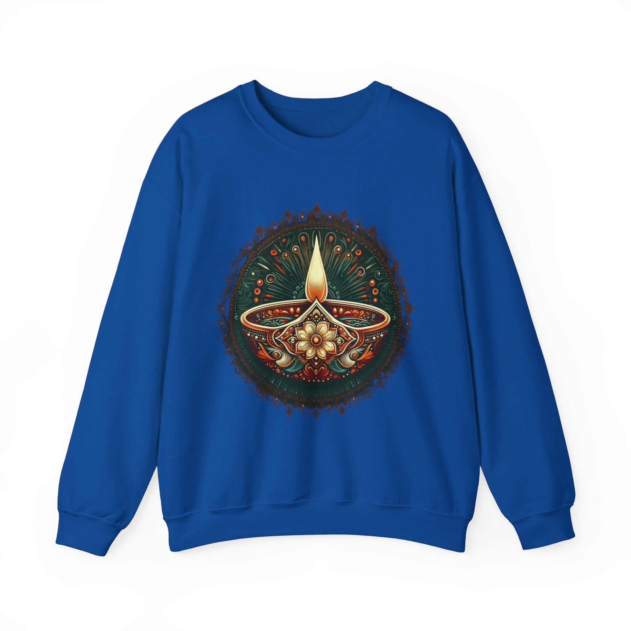 Ethnic Elegance: Traditional Indian Oil Lamp Sweatshirt