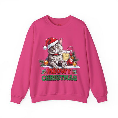 Meowy Christmas Sweatshirt: Festive Feline Holiday Apparel