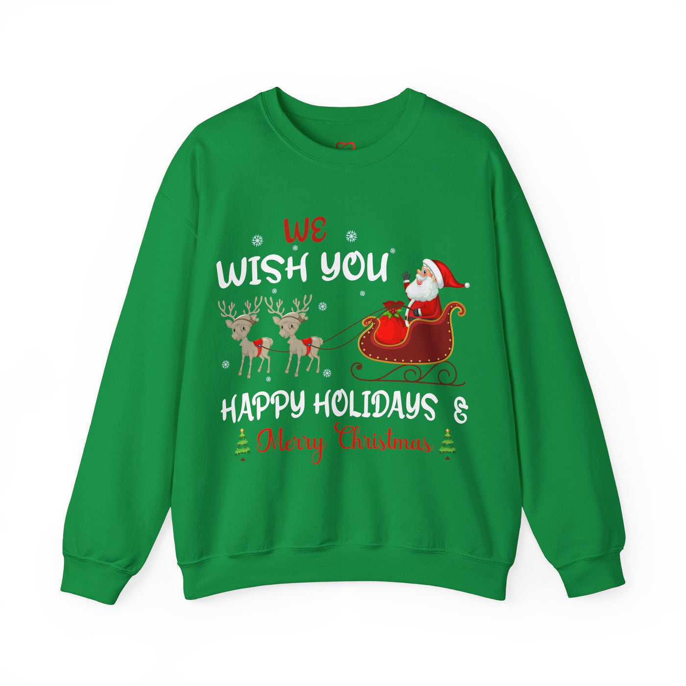 Festive Cheer: 'We Wish You a Happy Holiday and Merry Christmas' Sweatshirt