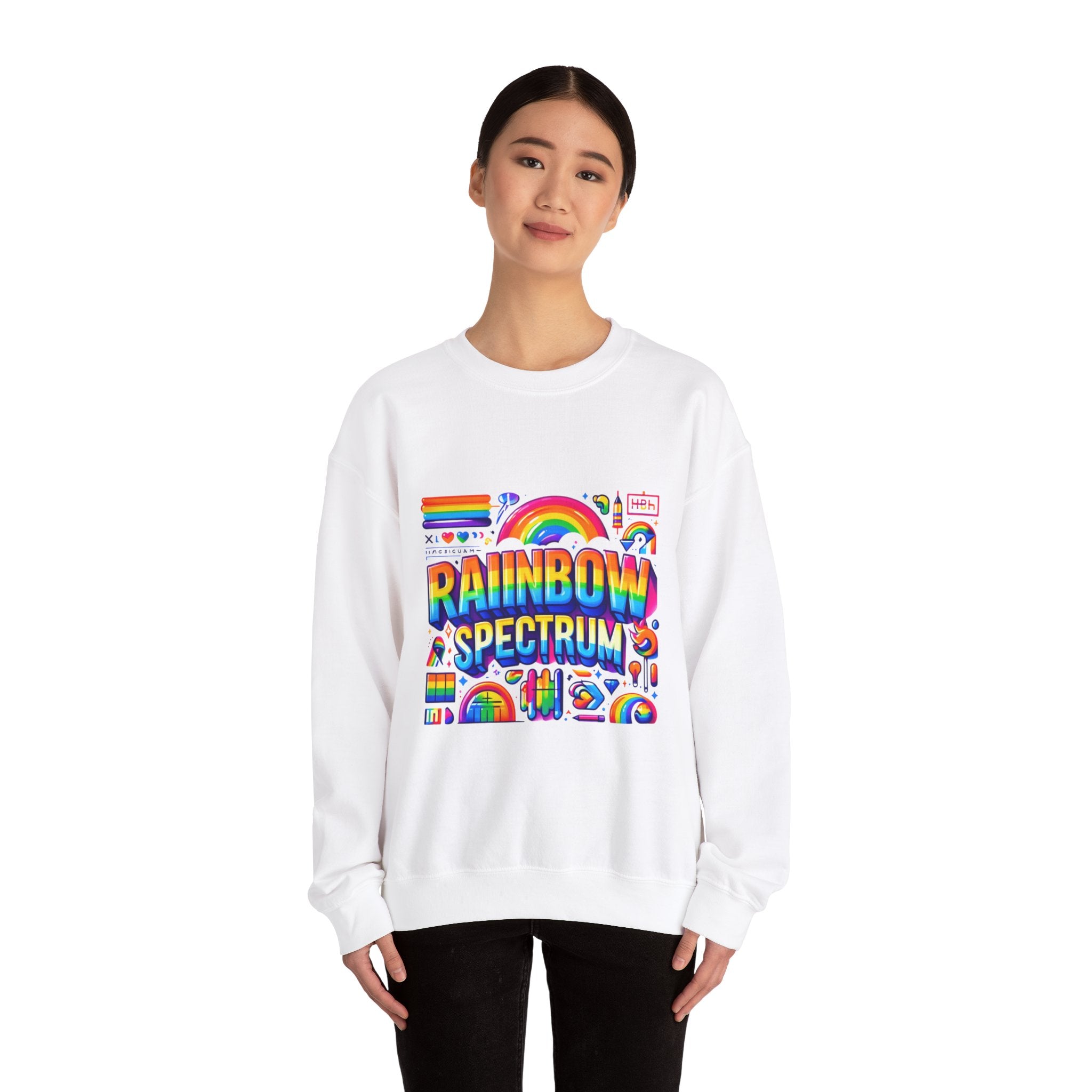 Vibrant Rainbow Spectrum Sweatshirt: Add a Splash of Color to Your Wardrobe