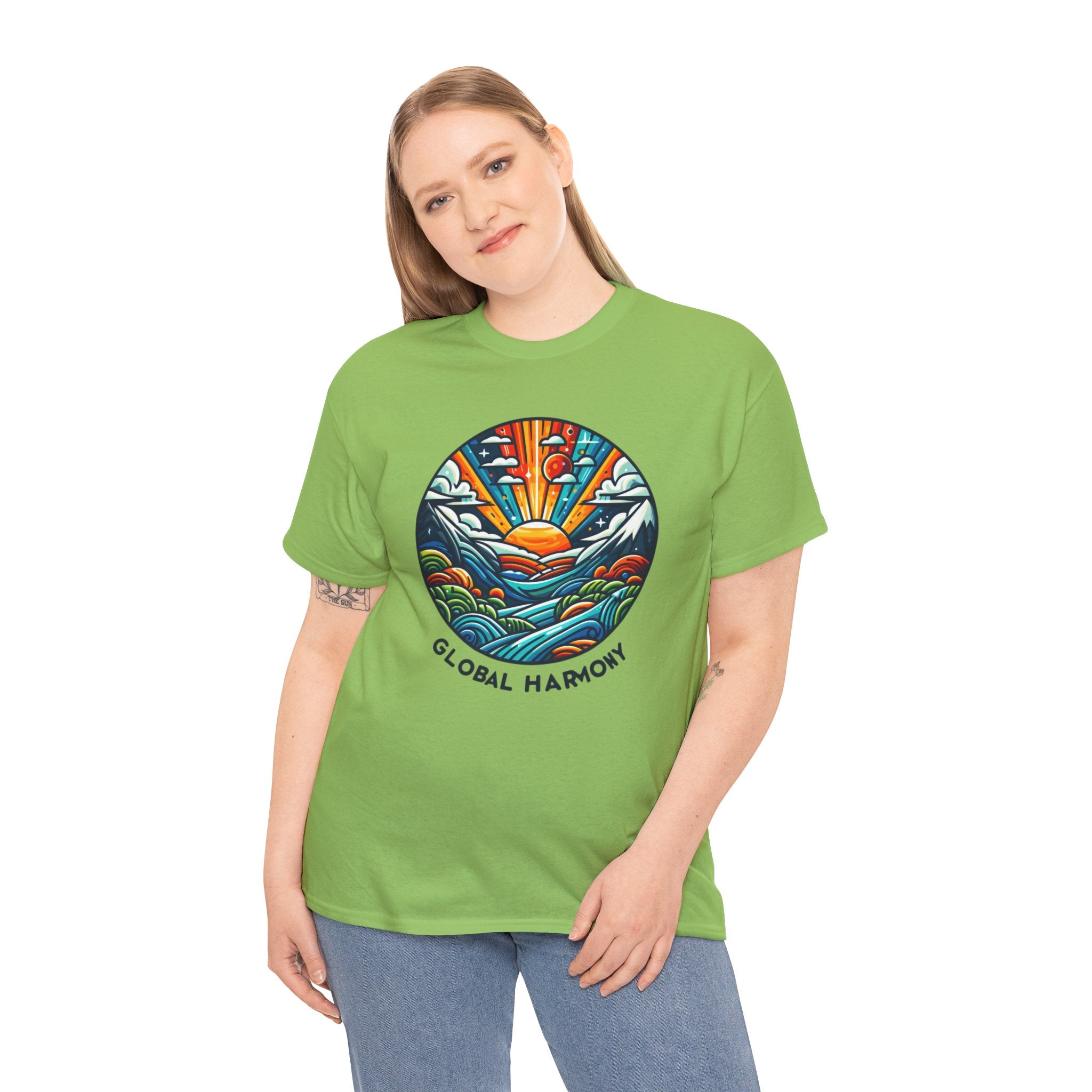 World Harmony T-Shirt: Spread Peace & Unity with Global-Inspired Design"