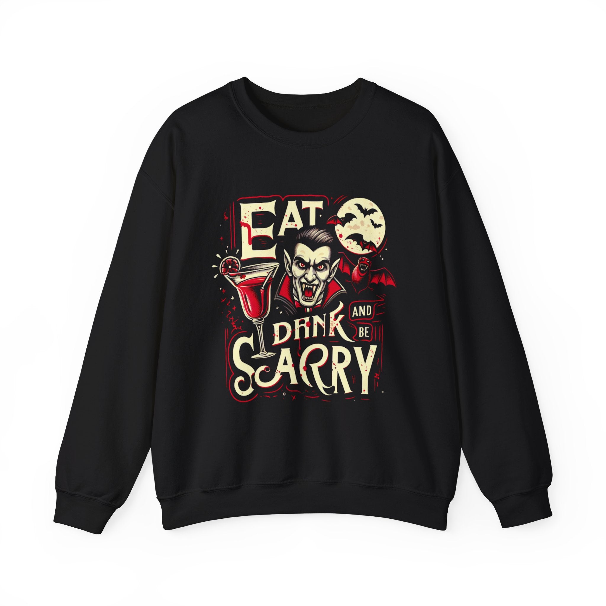 Eat, Drink, and Be Scary Halloween Sweatshirt - Spooky Fun for All Ages