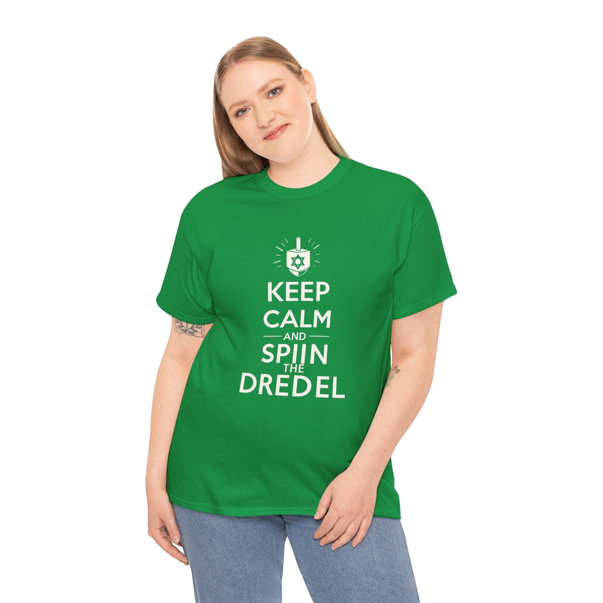 "Keep Calm and Spin the Dreidel T-Shirt: Embrace the Festive Spirit with Style